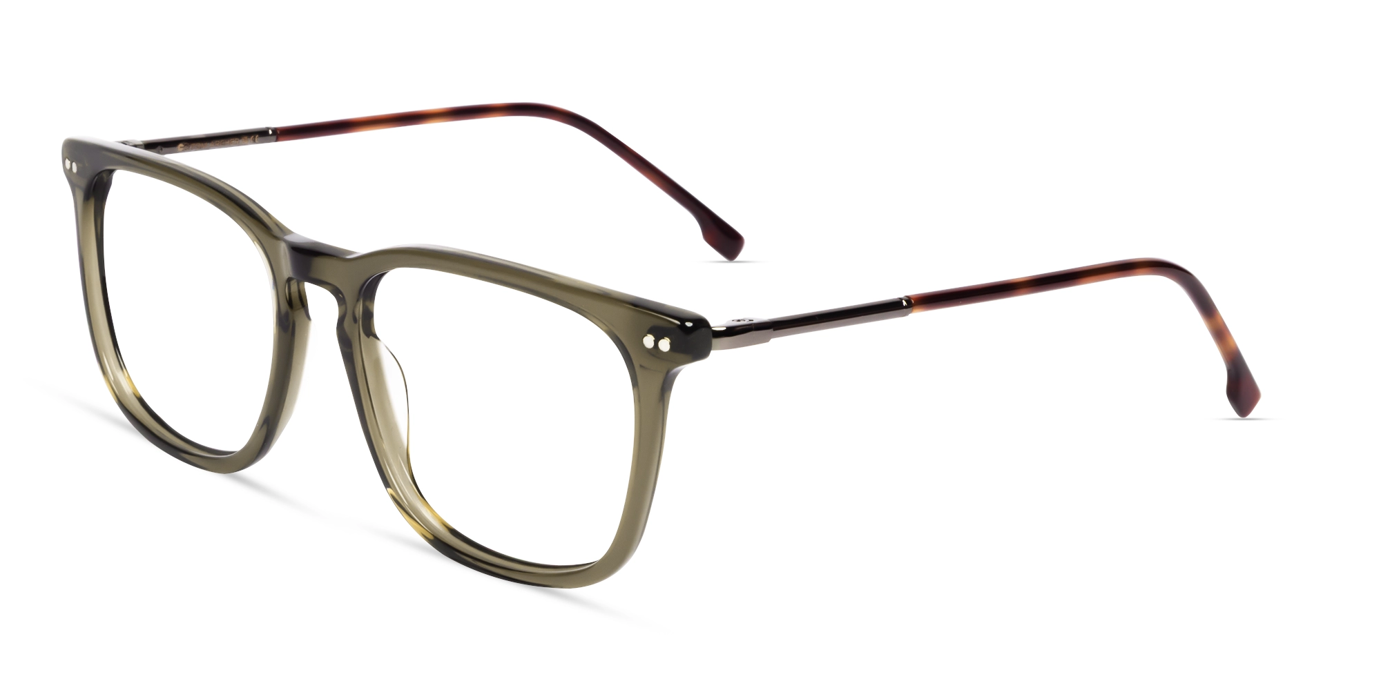 Crystal Mud Brown Square Full-Rim Glasses-2 Crystal Mud Brown Square Full-Rim Glasses-2