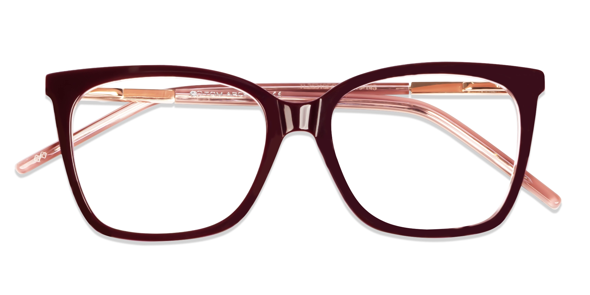 Wine Red Square Acetate Fullrim Glasses-5