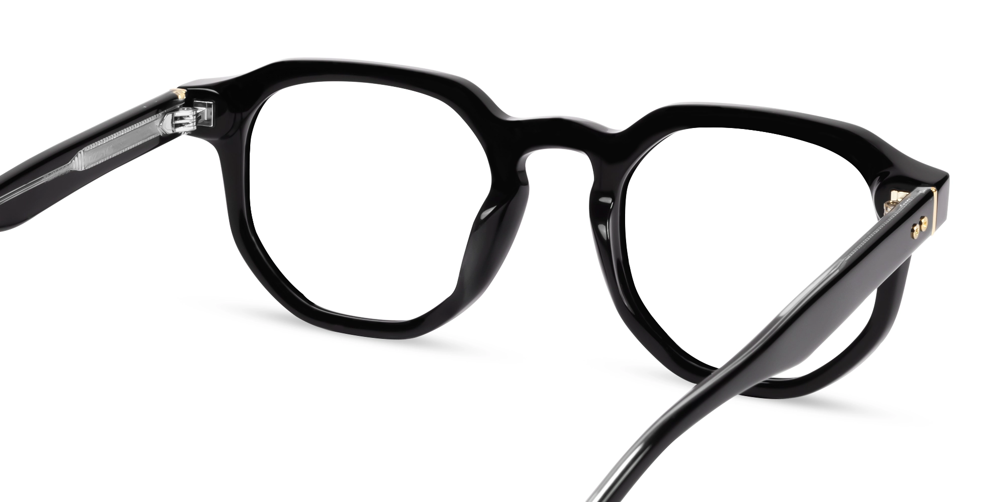 Black Geometric Round Full-Rim Glasses-5