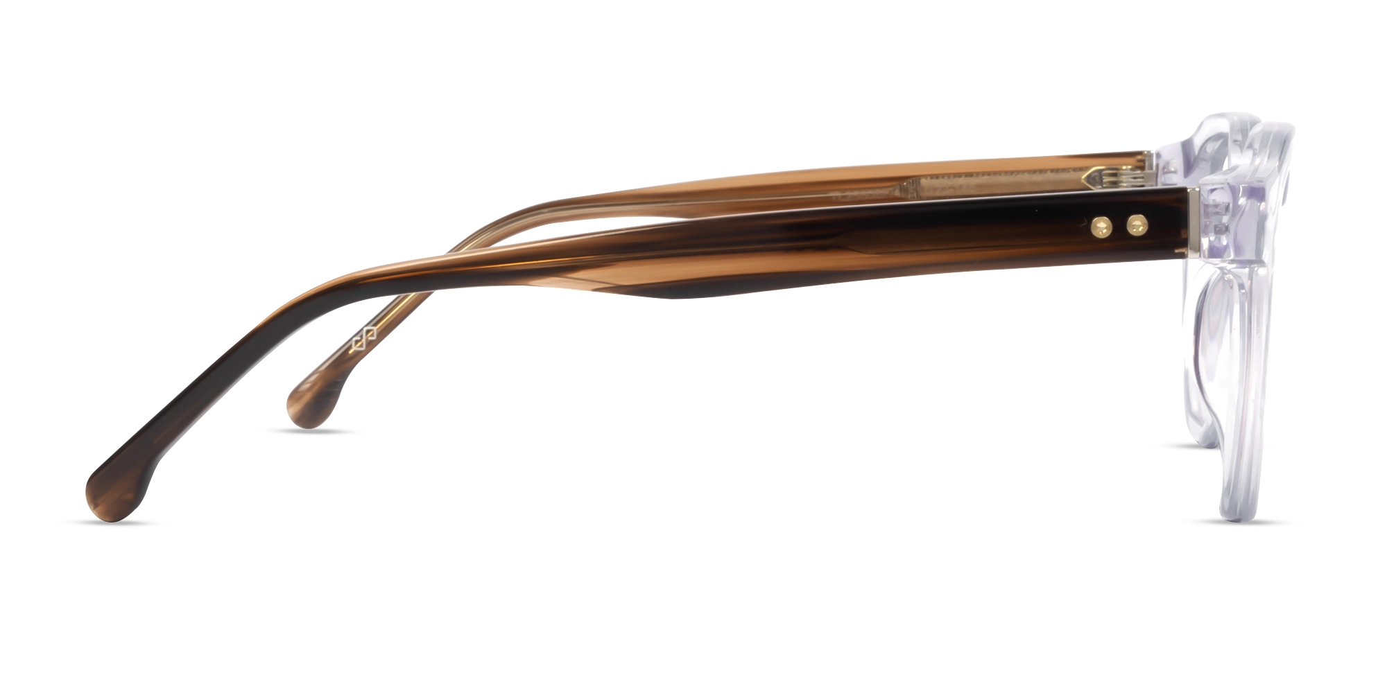 Crystal Clear with Brown Geometric Round Glasses-4