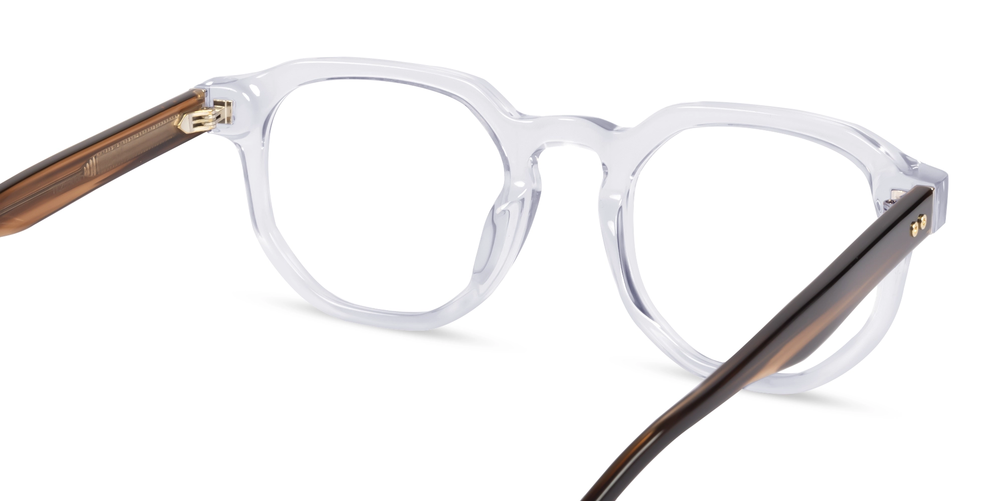 Crystal Clear with Brown Geometric Round Glasses-5