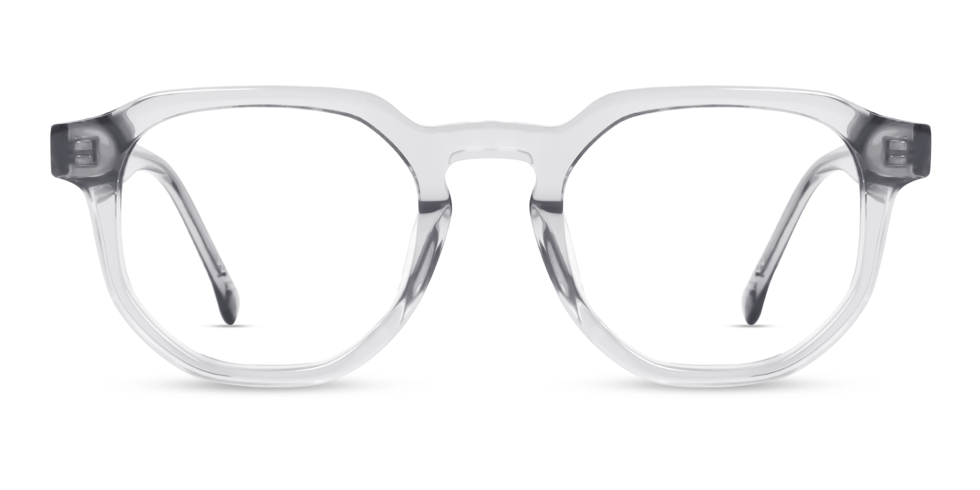 Crystal Clear Geometric Round Glasses-1
