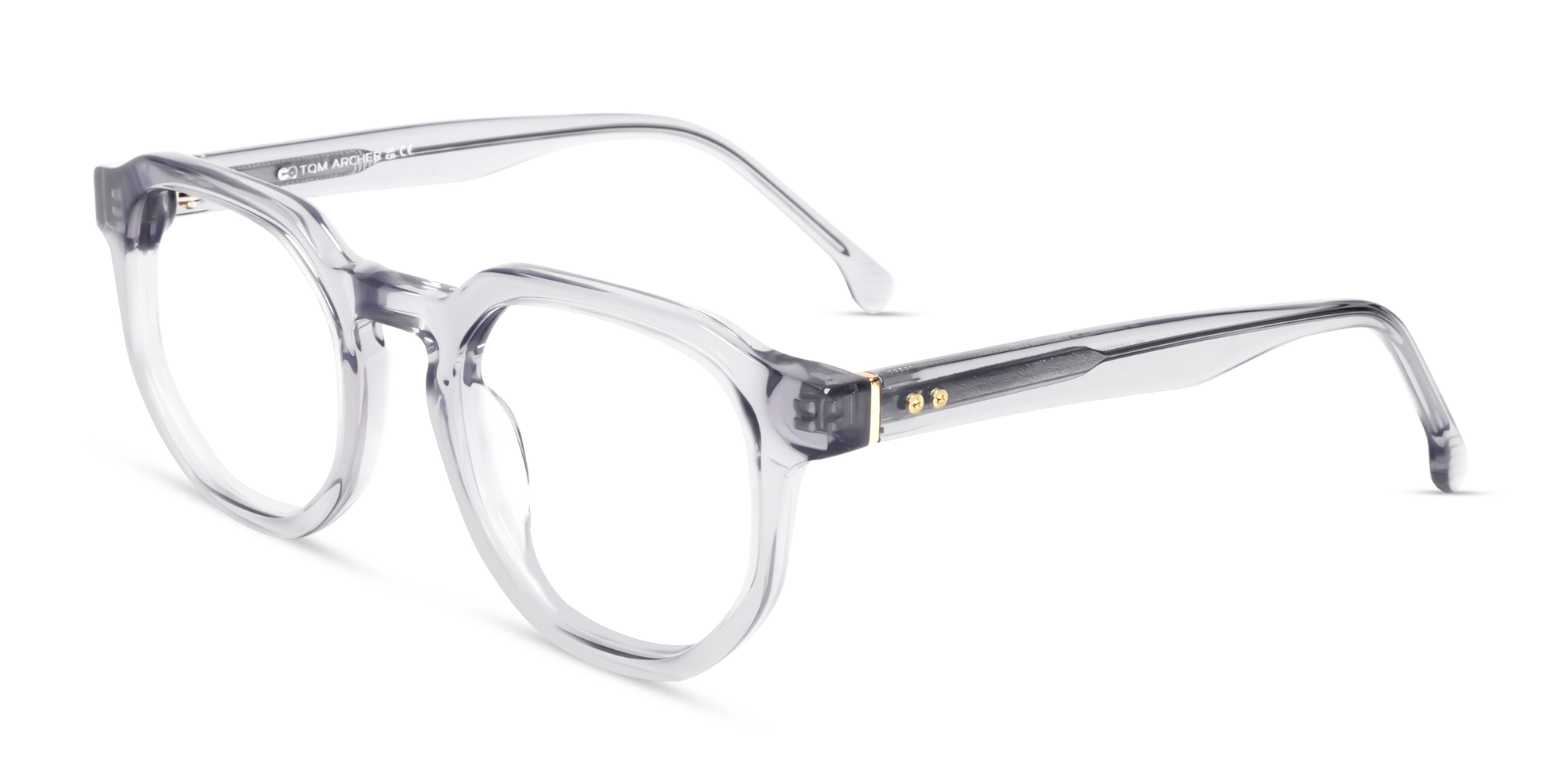 Crystal Clear Geometric Round Glasses-3