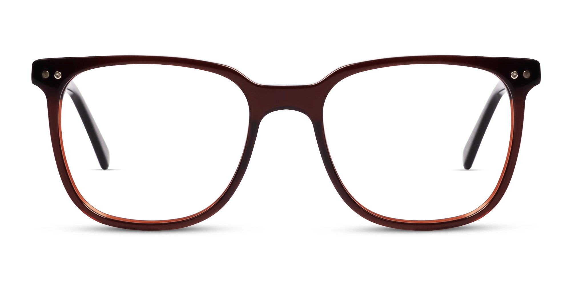 Dark Chestnut Clip-On Glasses with Yellow & Grey Lenses