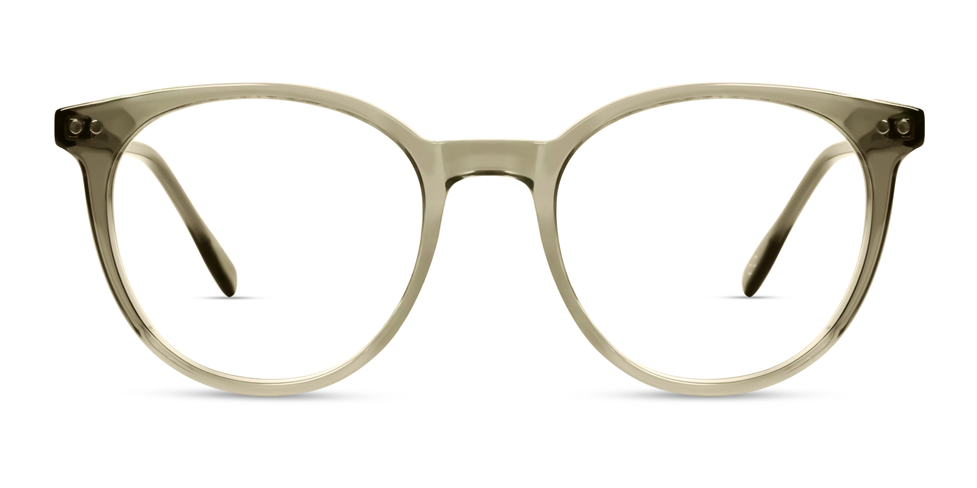 Crystal Brown Clip-On Glasses with Green & Yellow Lenses