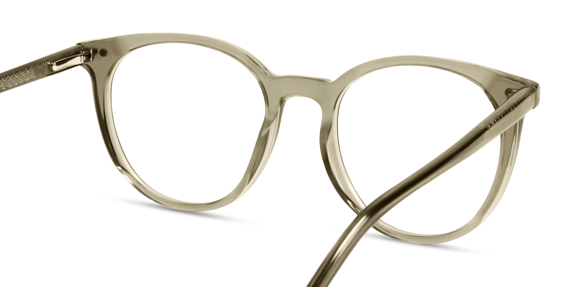 Crystal Brown Clip-On Glasses with Green & Yellow Lenses