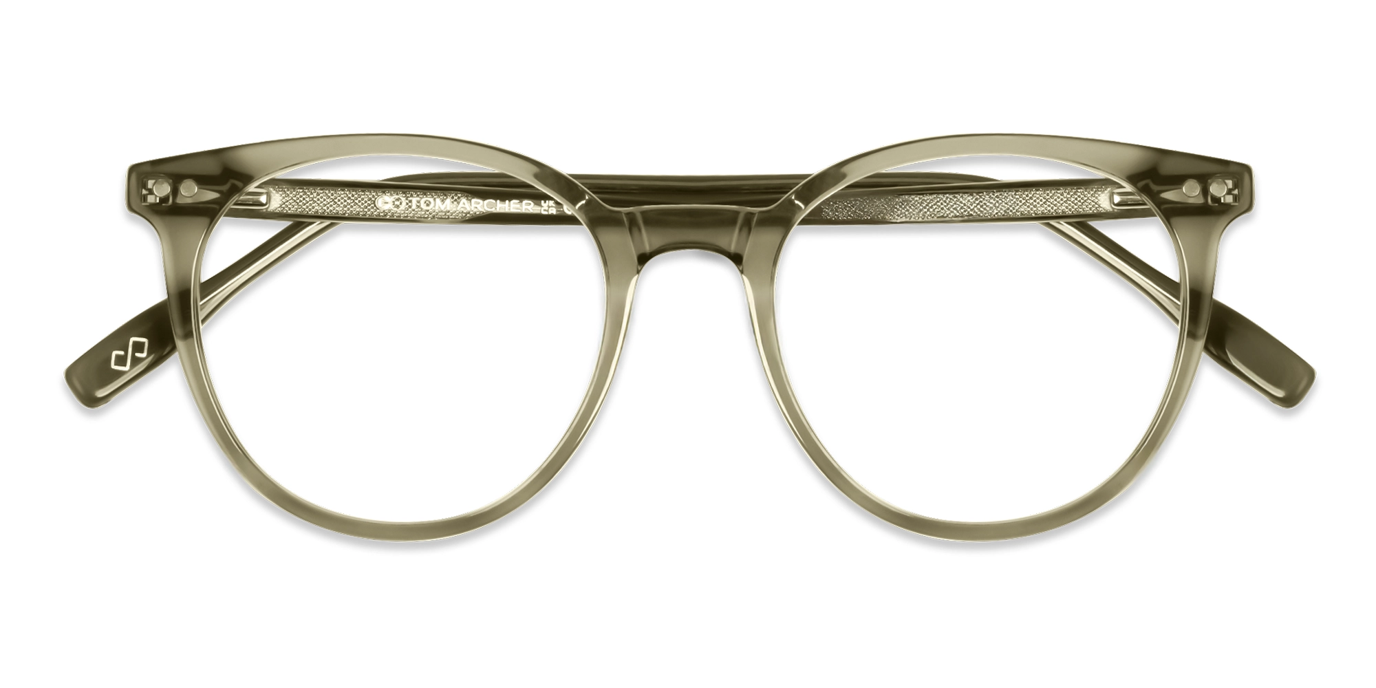 Crystal Brown Clip-On Glasses with Green & Yellow Lenses