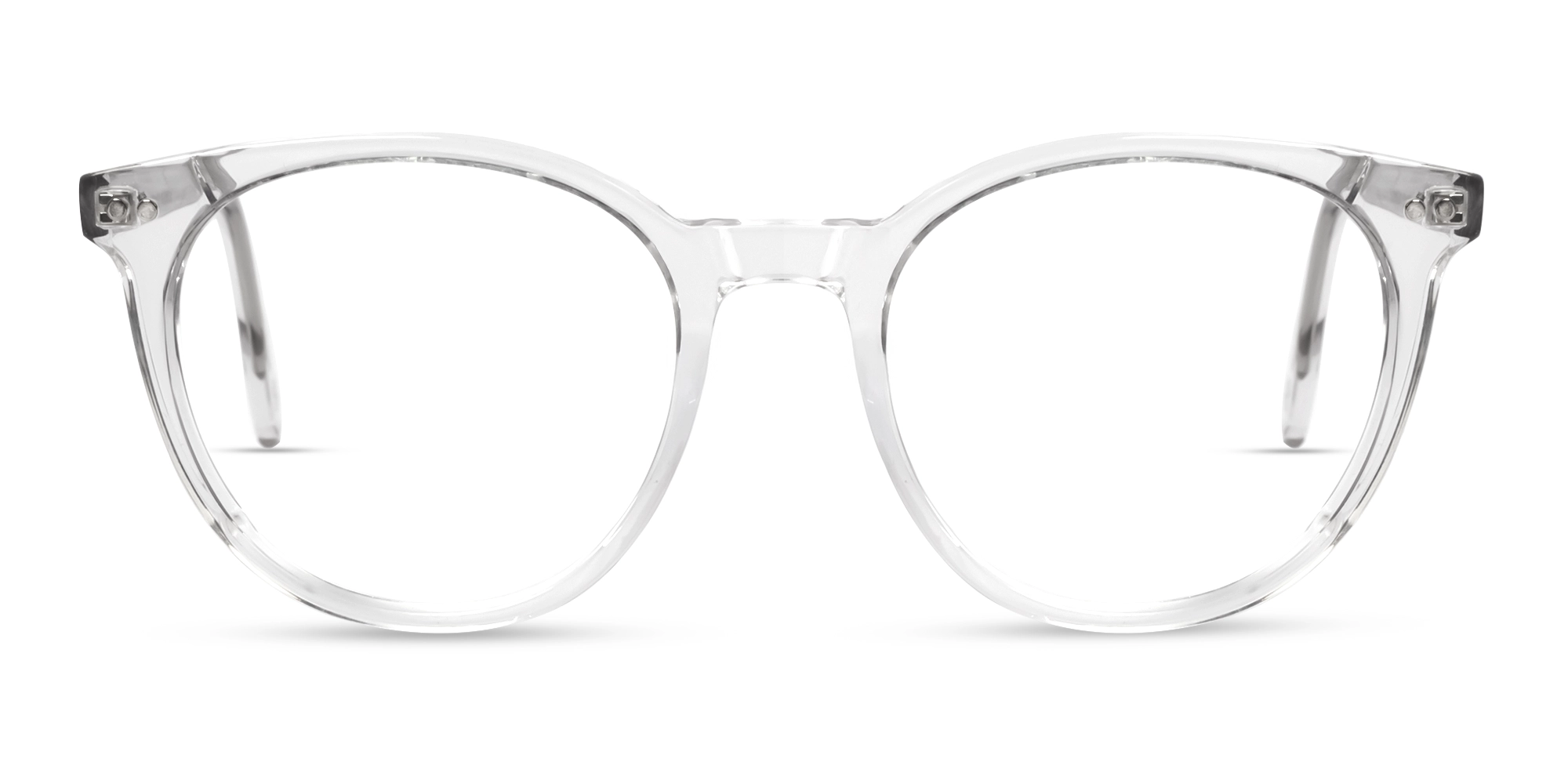 Round Crystal Clear Clip-On Glasses