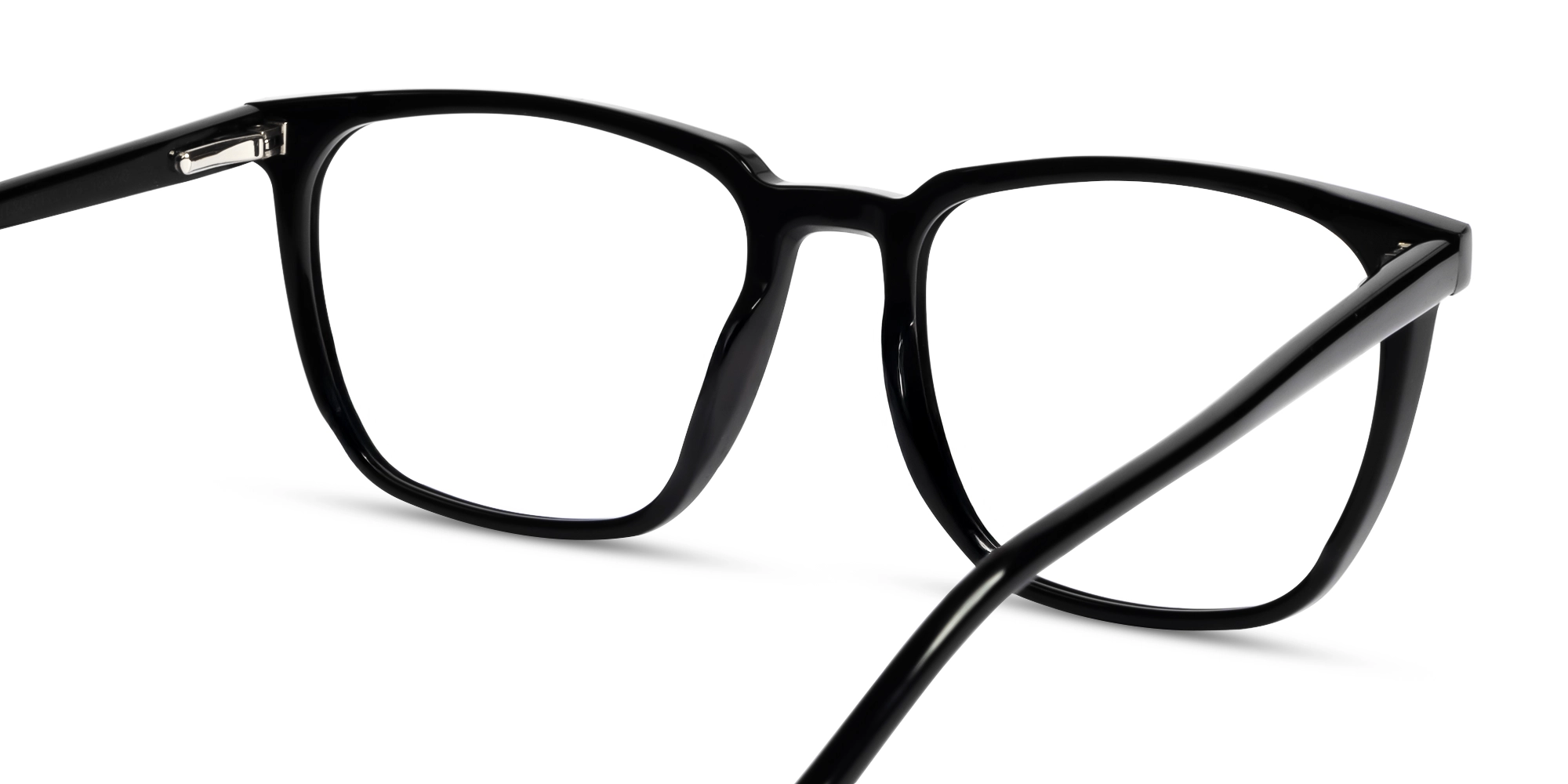 Black Square Fullrim Clip-On Glasses