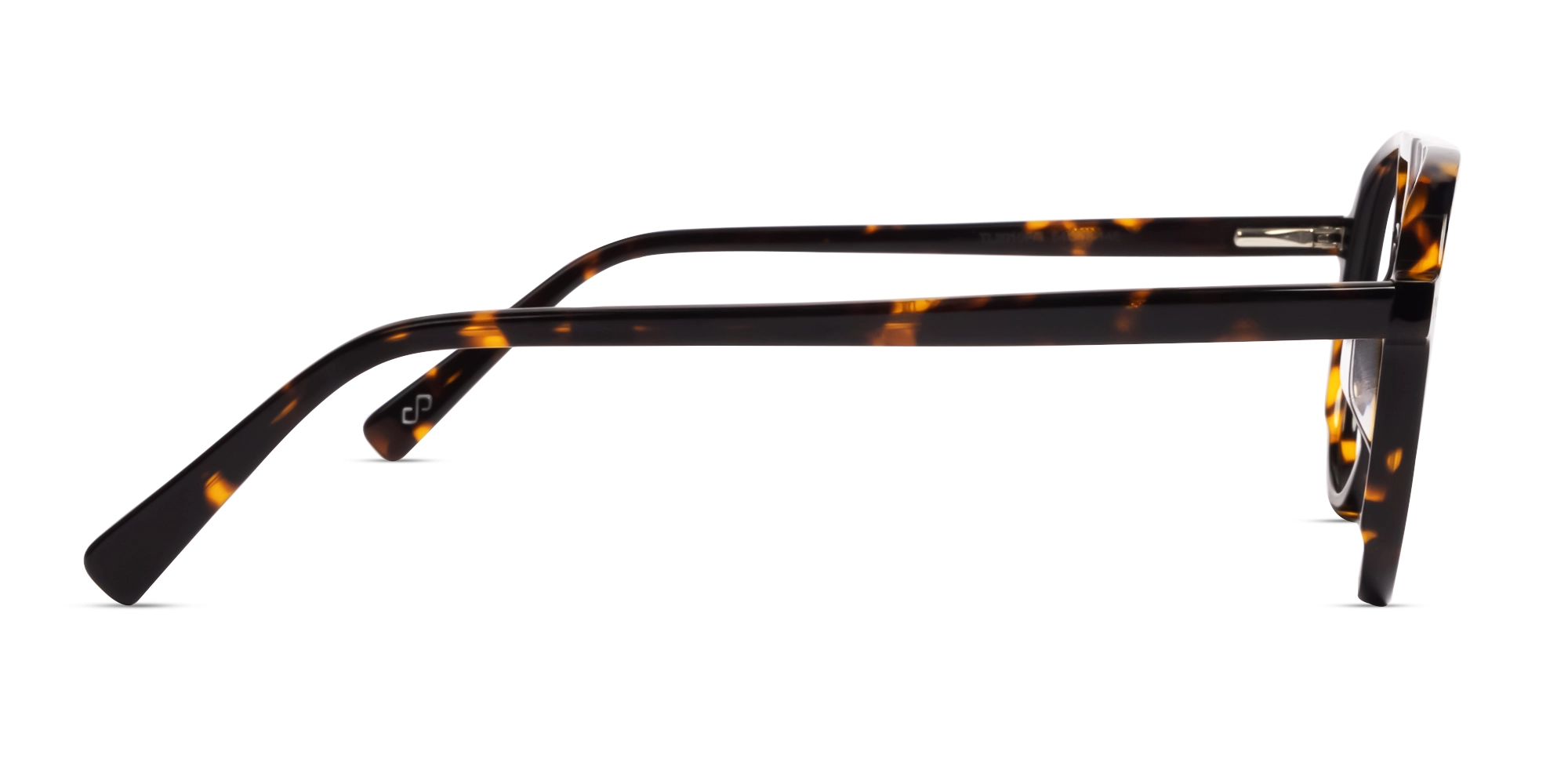 Tortoise Pilot Frame with Green & Yellow Clip-On