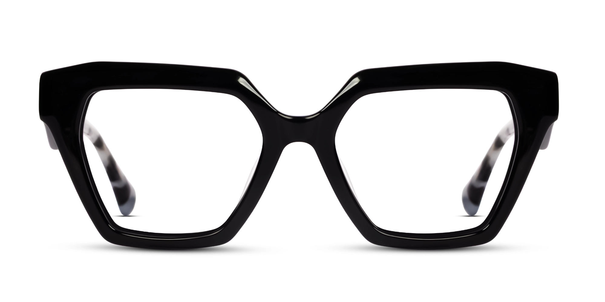 Thick Black Geometric Cateye Glasses For Female
