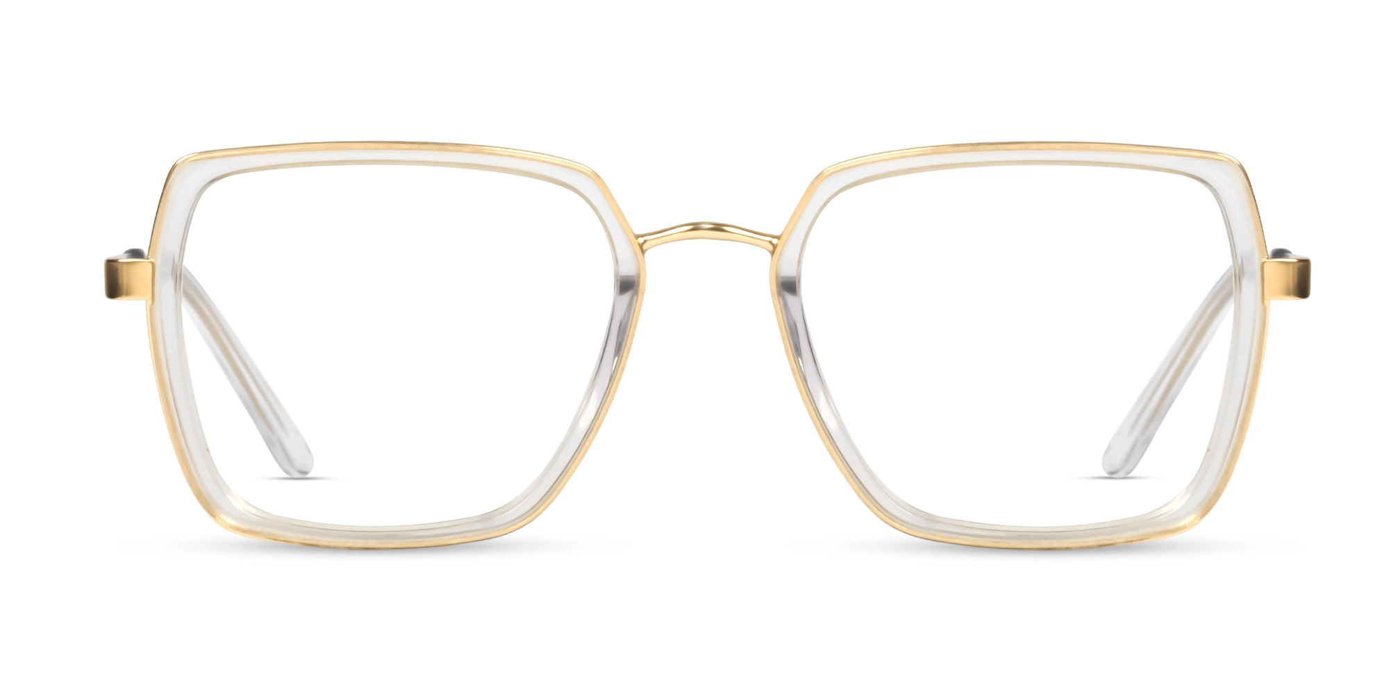 Crystal Clear & Gold Square Fullrim Glasses Crystal Clear & Gold Square Fullrim Glasses