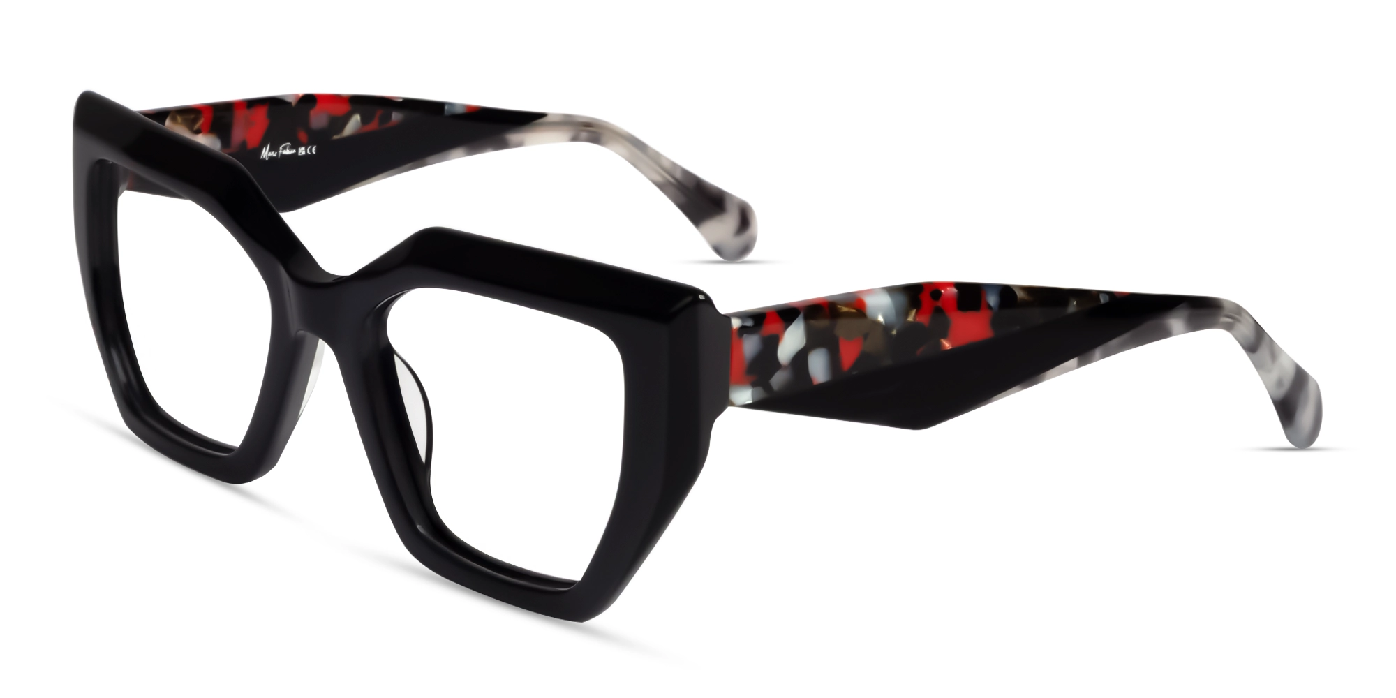 Large Black Thick Geometric Square Glasses
