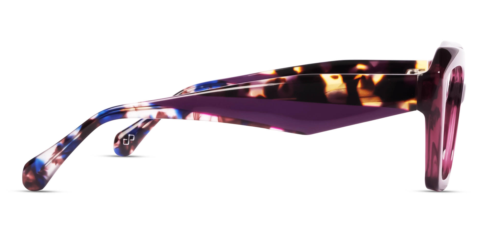 Crystal Plum Square Geometric Acetate Glasses