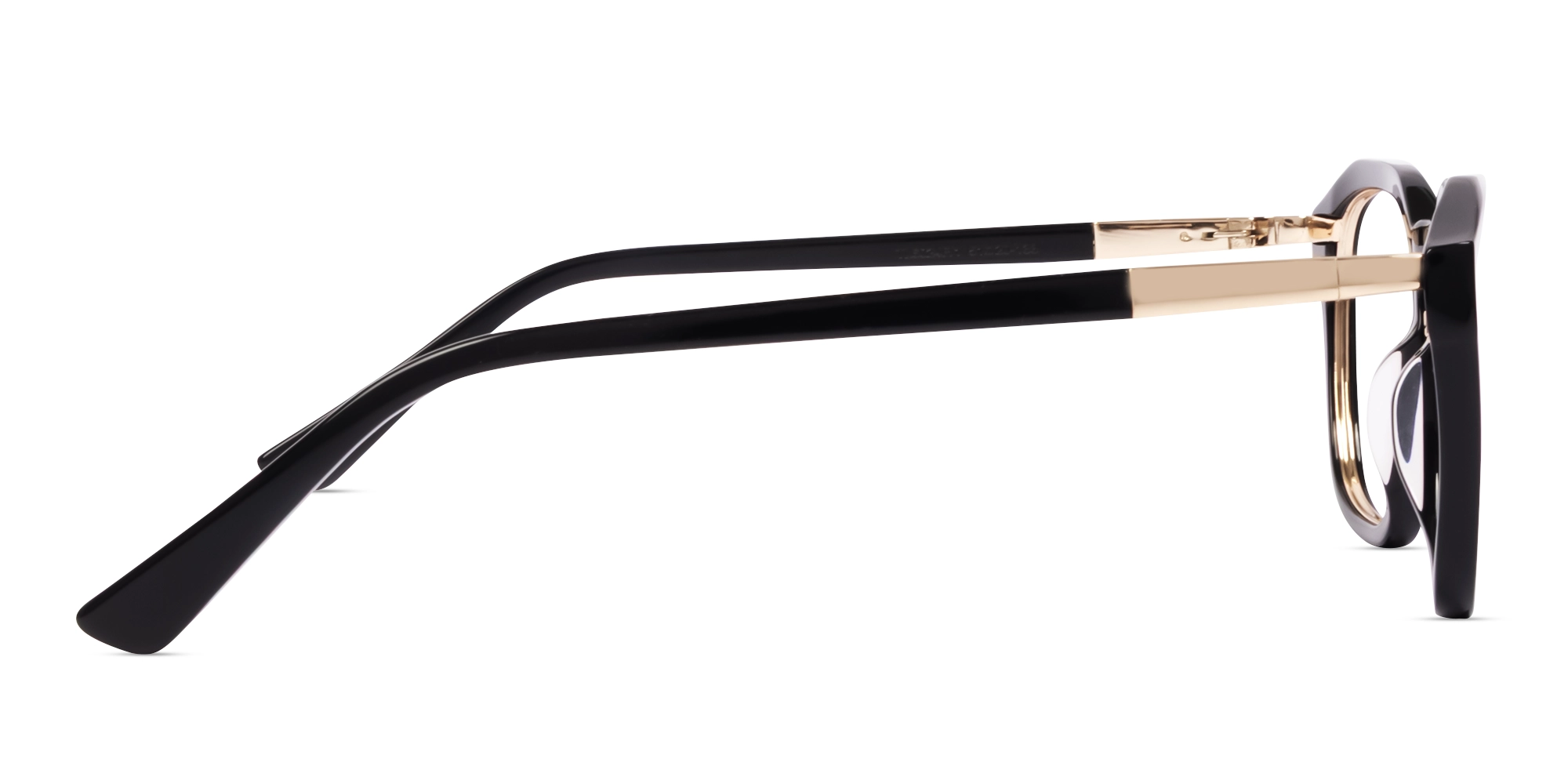 Black Square Spring Hinges Acetate Glasses-4