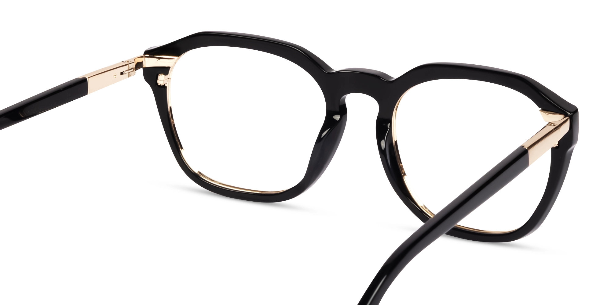 Black Square Spring Hinges Acetate Glasses-5