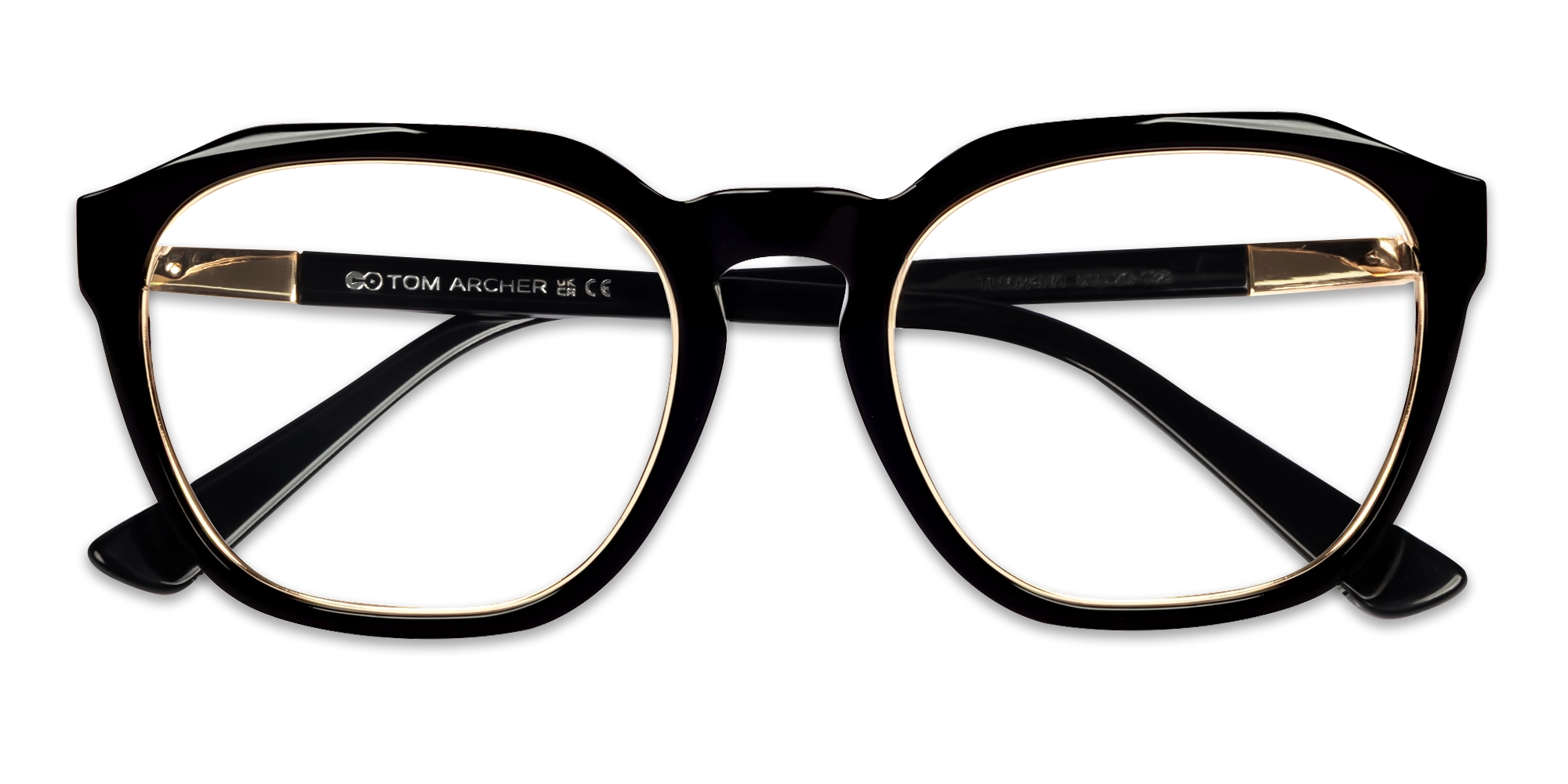 Black Square Spring Hinges Acetate Glasses-6
