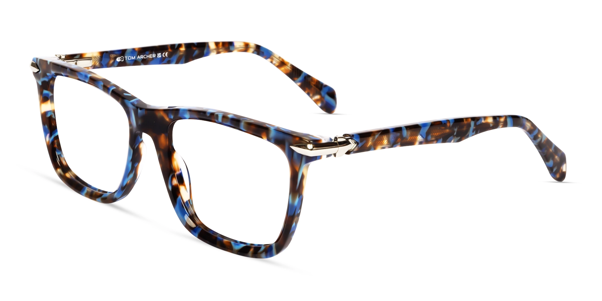 Oversized Blue Terrazo Square Fullrim Glasses-2 Oversized Blue Terrazo Square Fullrim Glasses-2