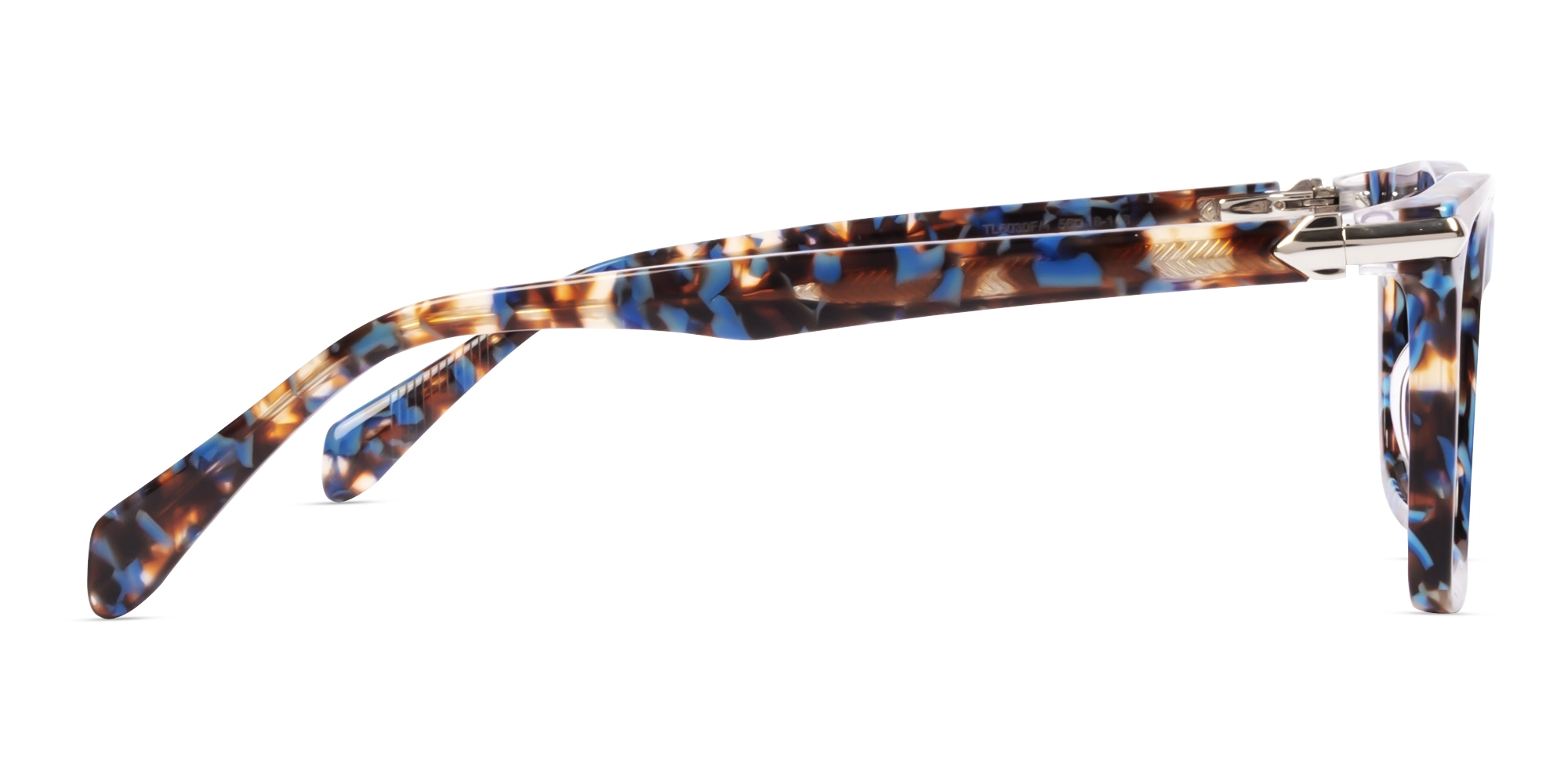 Oversized Blue Terrazo Square Fullrim Glasses-3