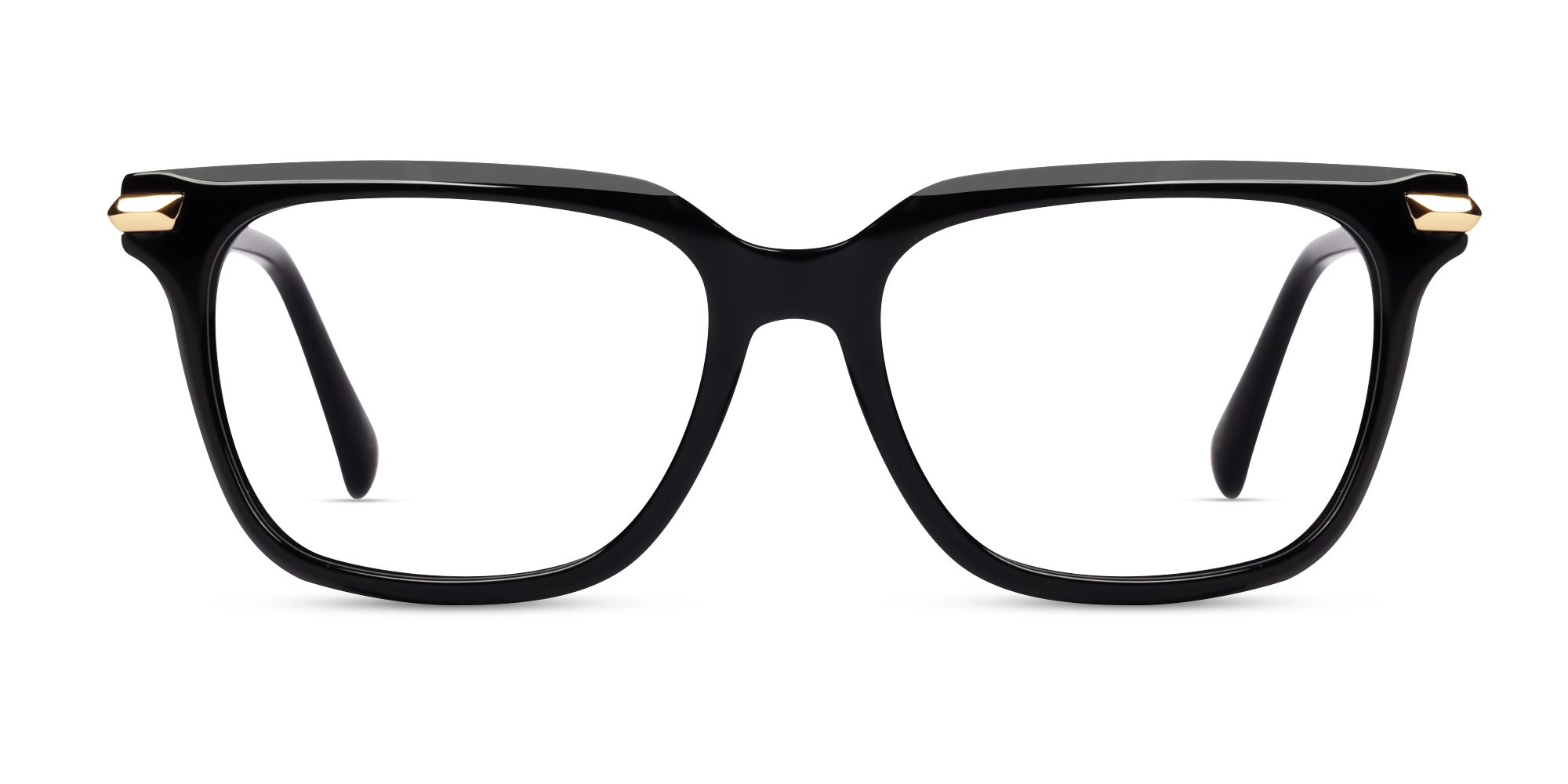 Black Square Spring Hinges Full-Rim Glasses-1