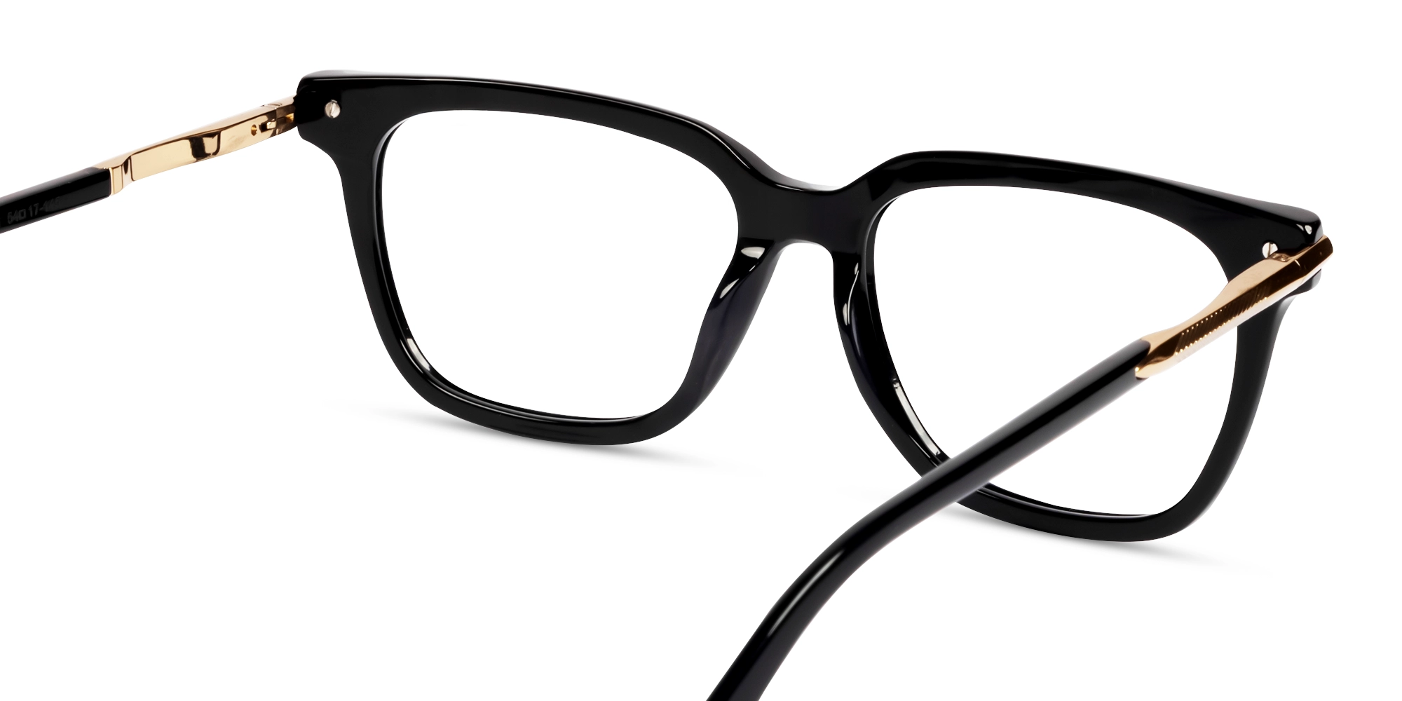 Black Square Spring Hinges Full-Rim Glasses-5