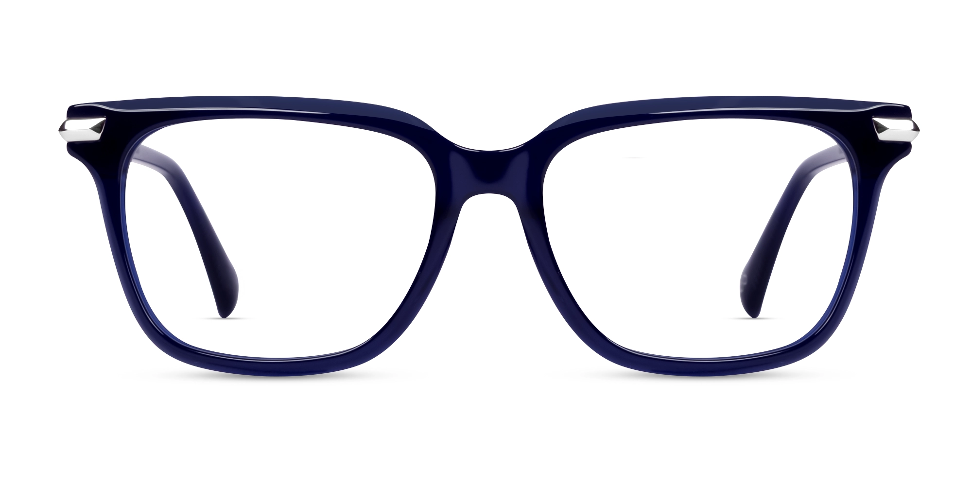 Navy Blue Square Spring Hinges Full-Rim Glasses-1