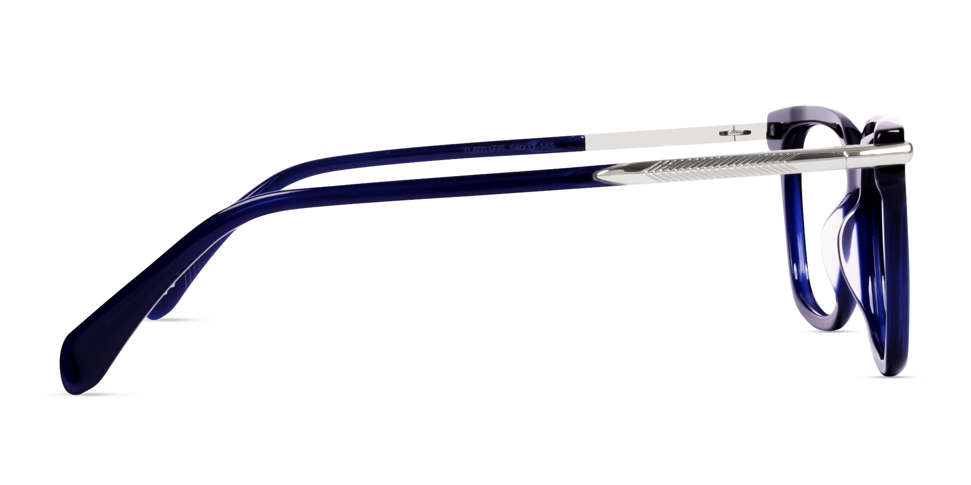 Navy Blue Square Spring Hinges Full-Rim Glasses-4