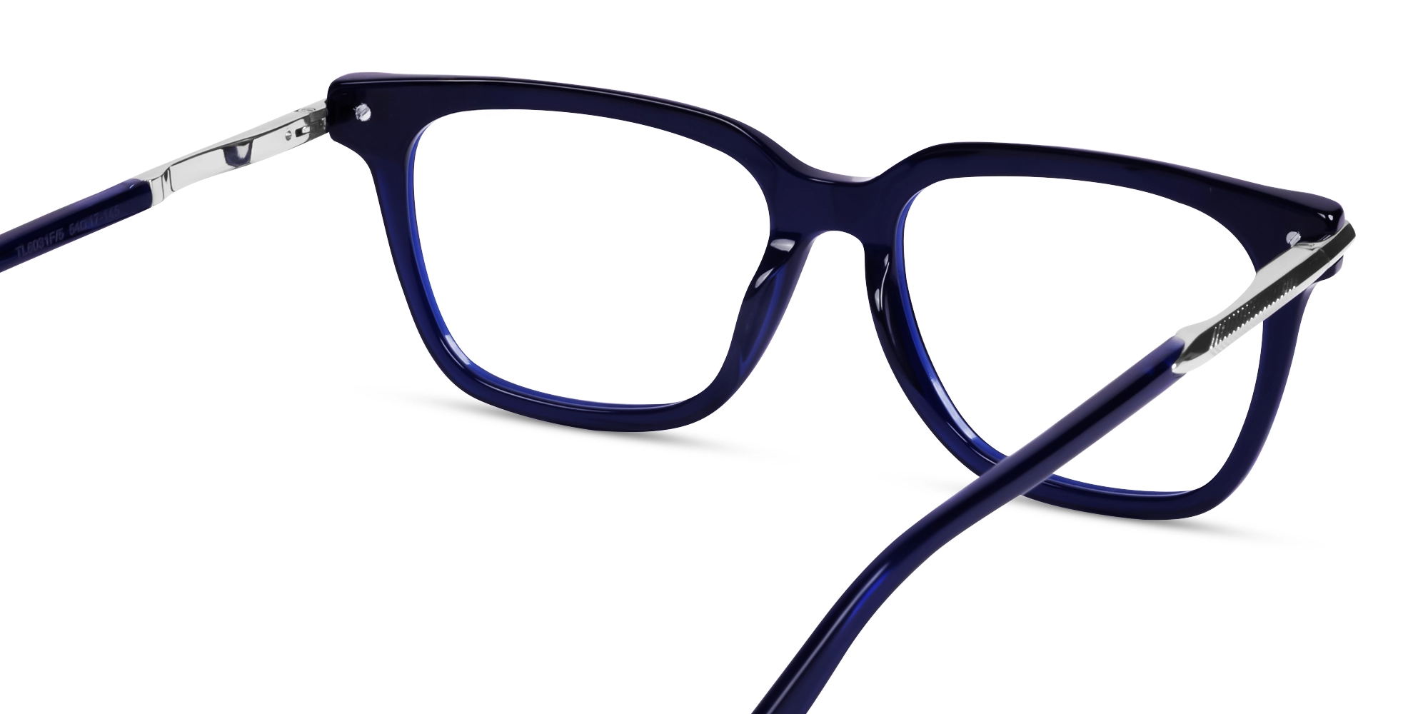 Navy Blue Square Spring Hinges Full-Rim Glasses-5