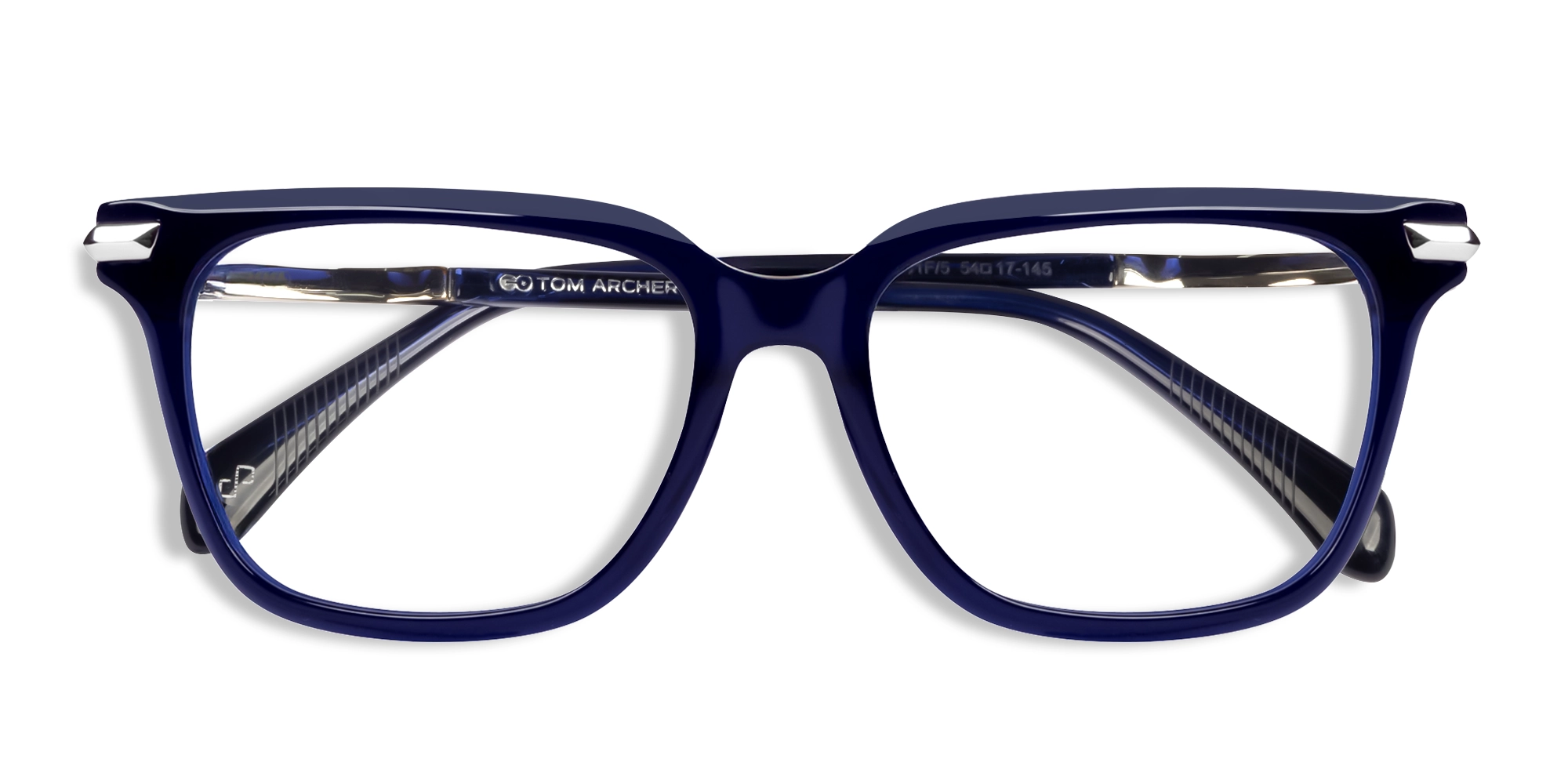 Navy Blue Square Spring Hinges Full-Rim Glasses-6