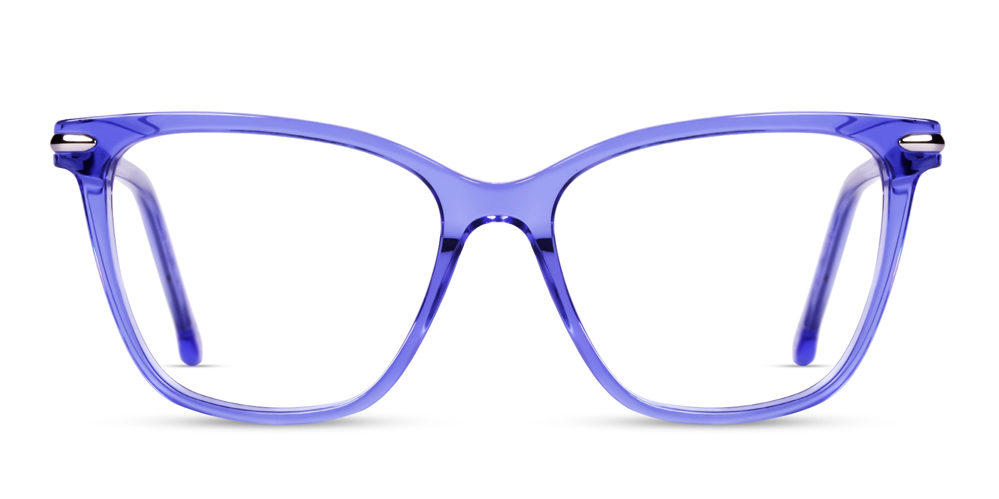 Crystal Blue Cateye Square Glasses For Women Crystal Blue Cateye Square Glasses For Women