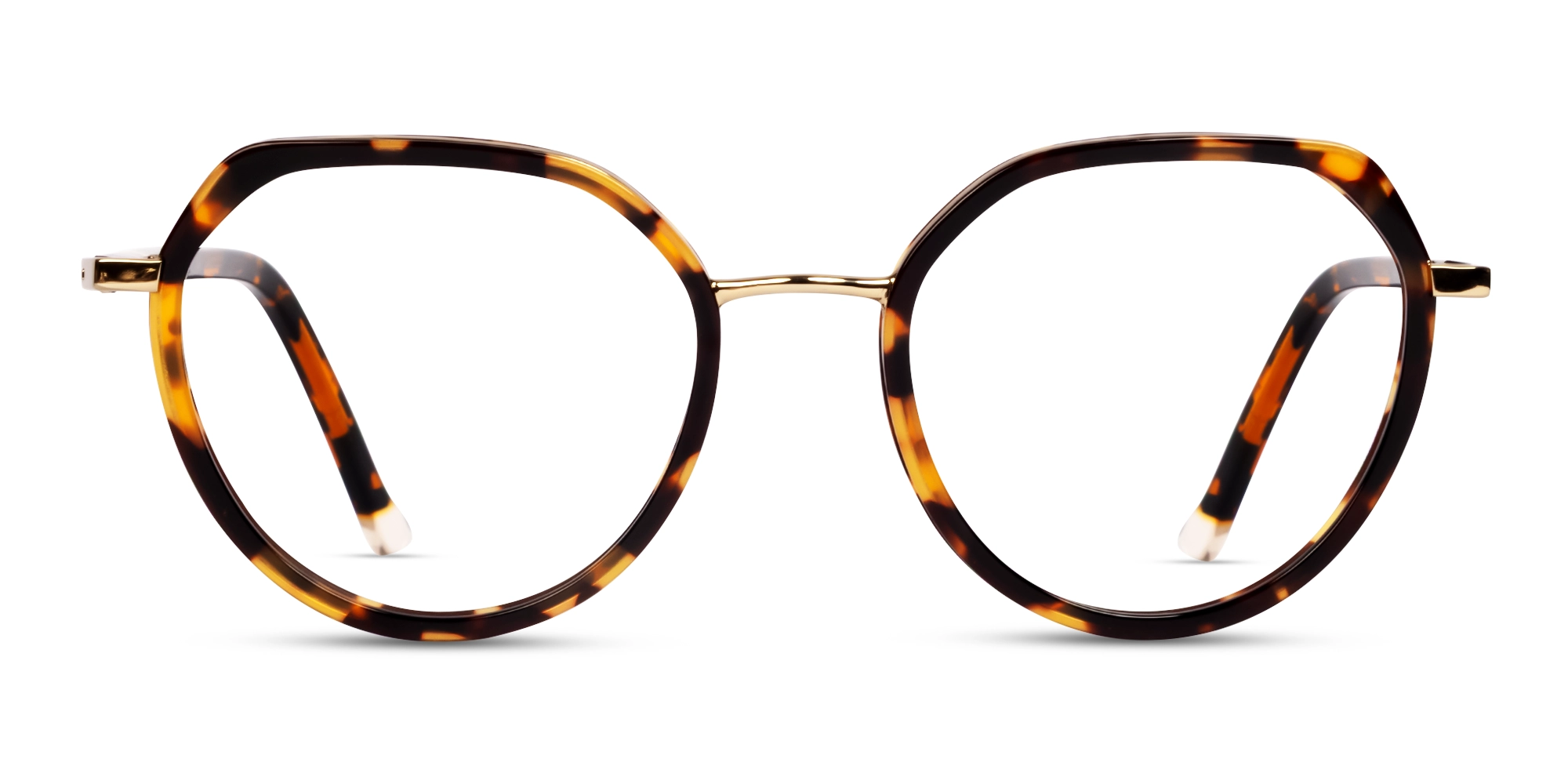 Havana Tortoise Geometric Full-Rim Glasses-1