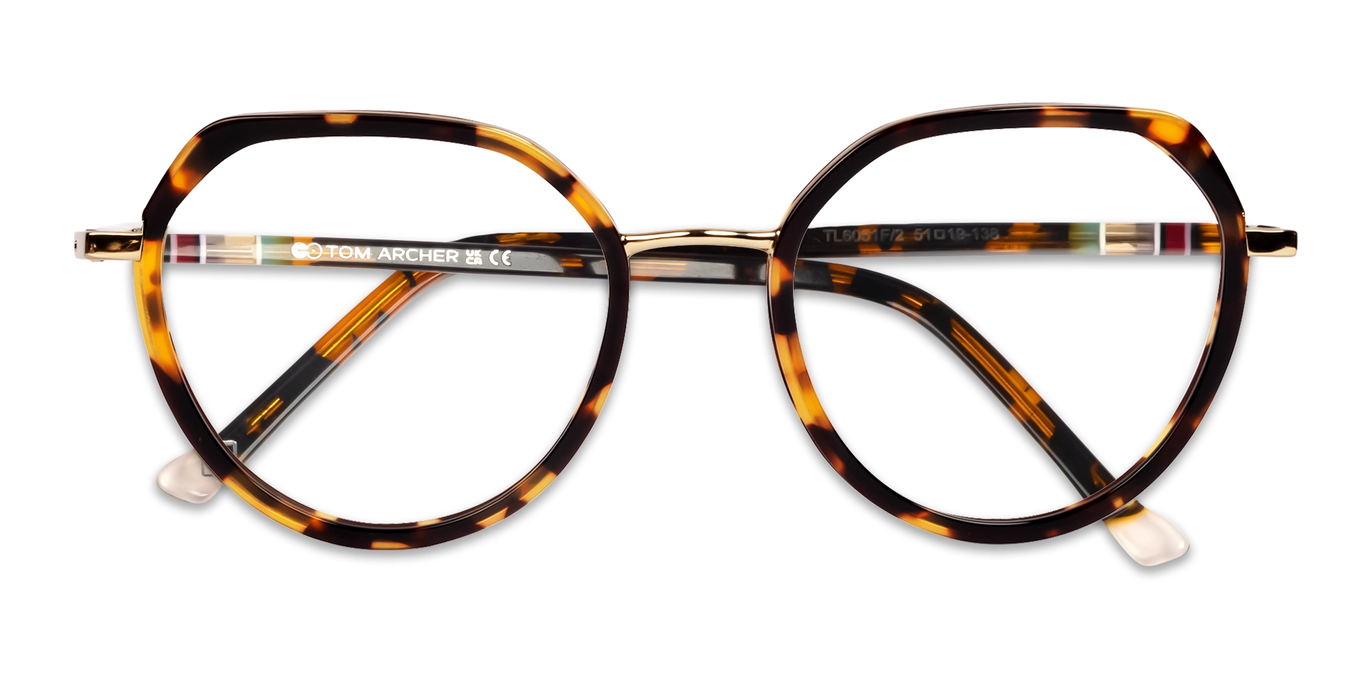 Havana Tortoise Geometric Full-Rim Glasses-6
