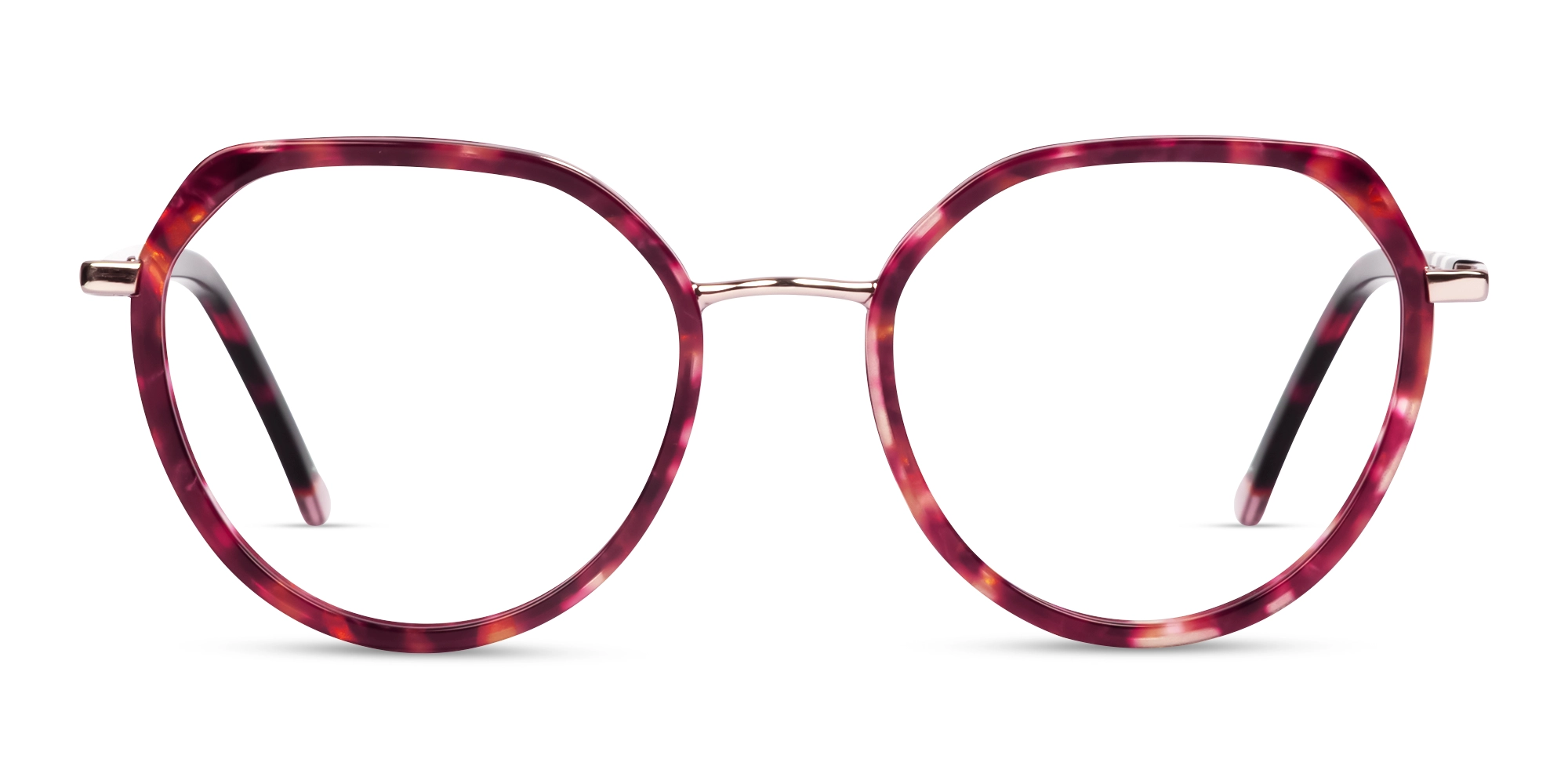 Pink Tortoise Geometric Glasses For Women-1