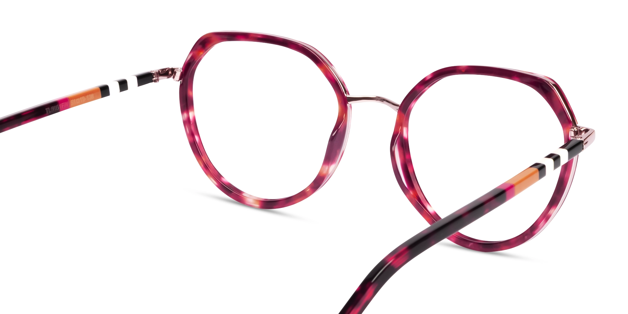 Pink Tortoise Geometric Glasses For Women-5