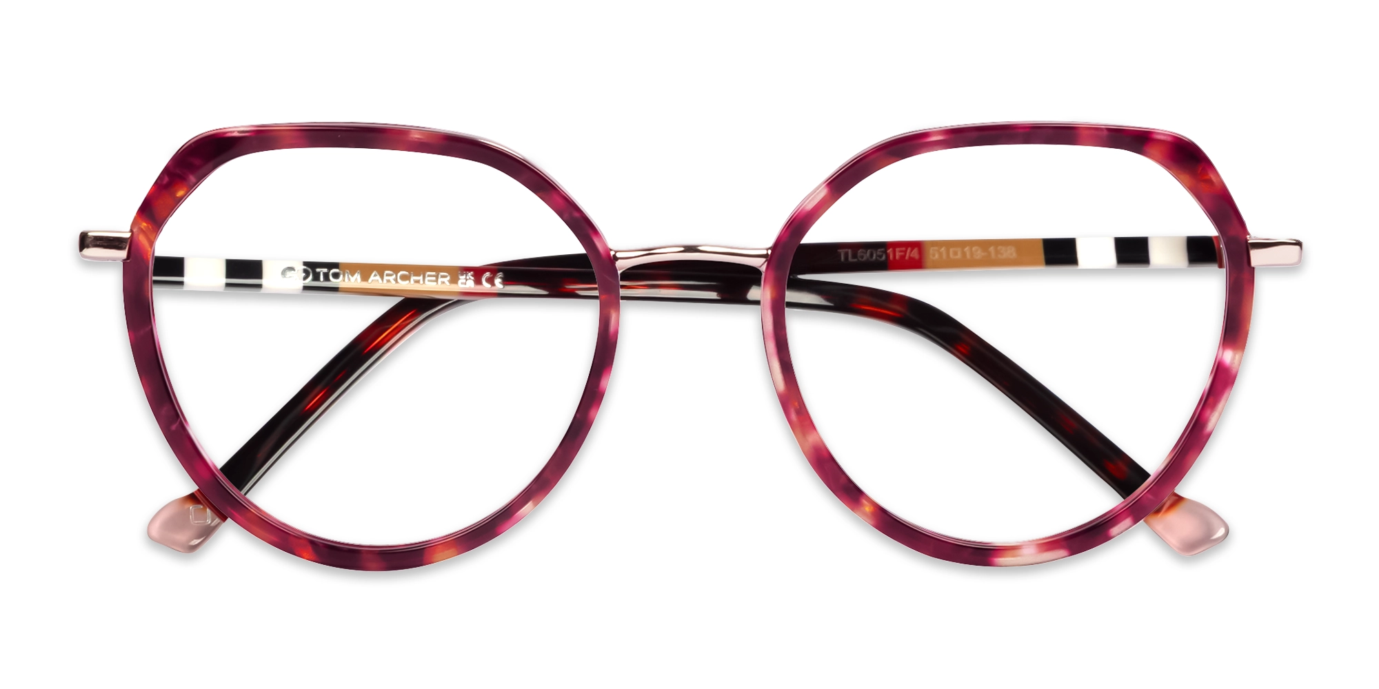 Pink Tortoise Geometric Glasses For Women-6