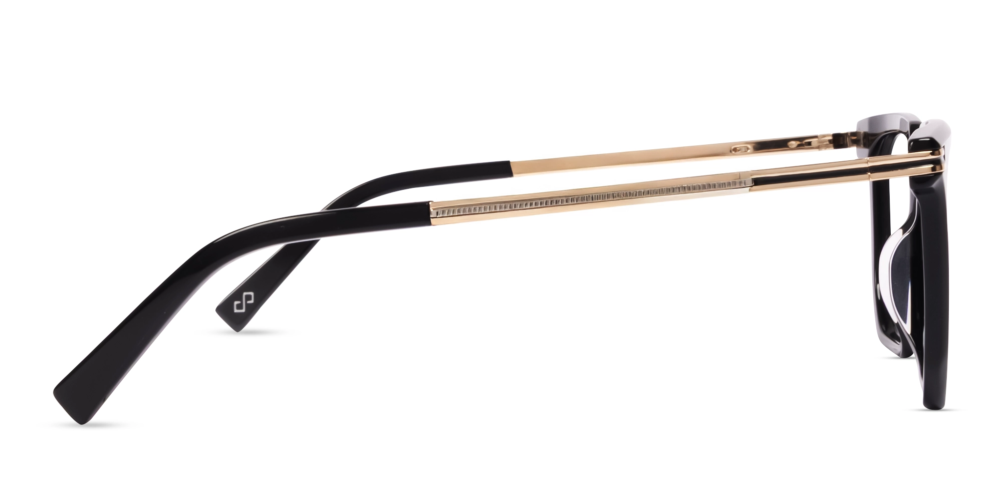 Black Square Geometric Full-Rim Glasses-4