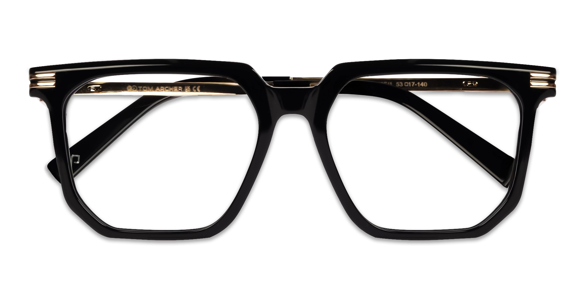 Black Square Geometric Full-Rim Glasses-6