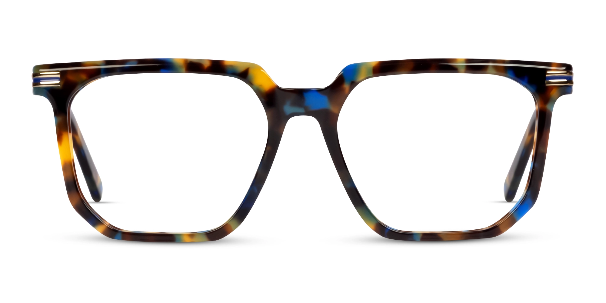 Midnight Tortoise Square Geometric Full-Rim Glasses-1
