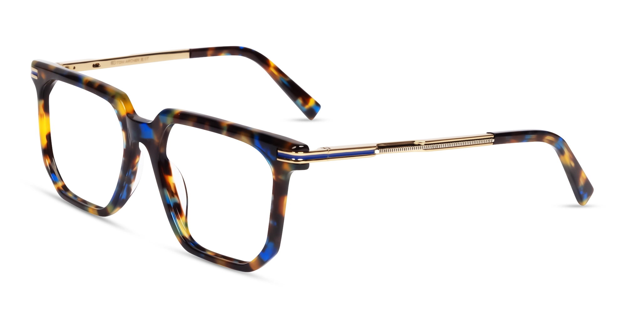 Midnight Tortoise Square Geometric Full-Rim Glasses-3