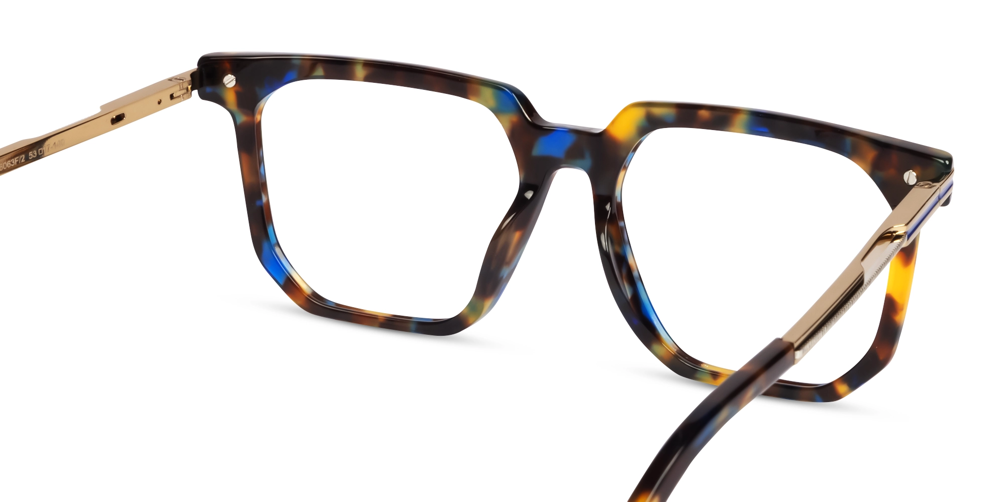 Midnight Tortoise Square Geometric Full-Rim Glasses-5