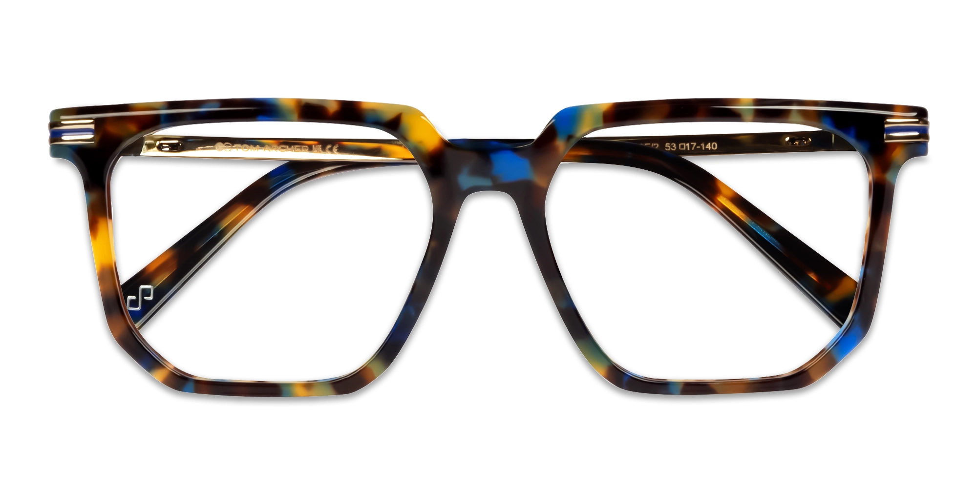Midnight Tortoise Square Geometric Full-Rim Glasses-6