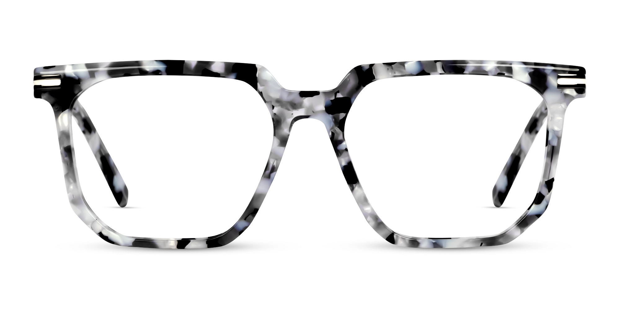 White Terrazzo square Geometric Full-Rim Glasses-1