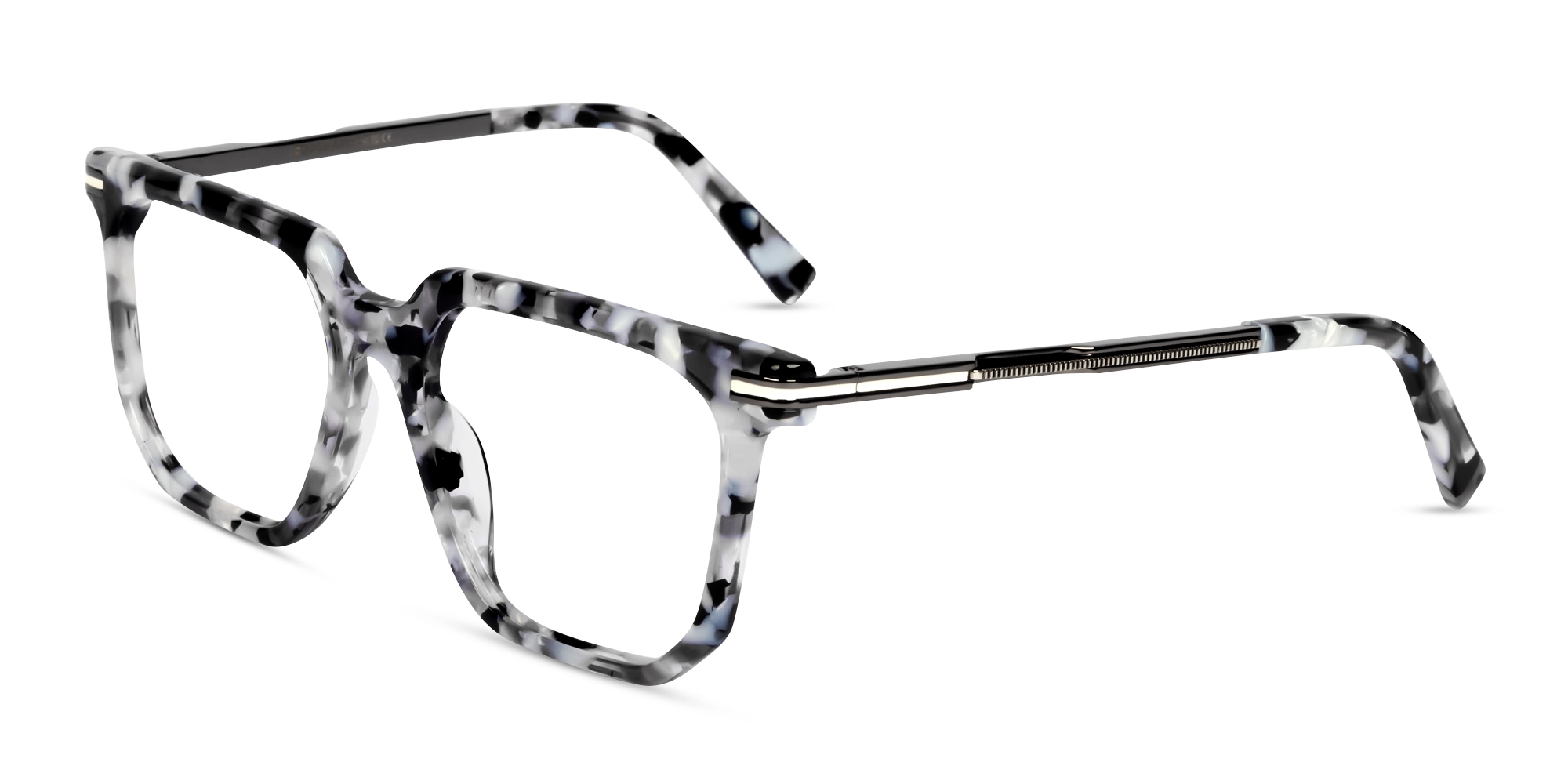 White Terrazzo square Geometric Full-Rim Glasses-3