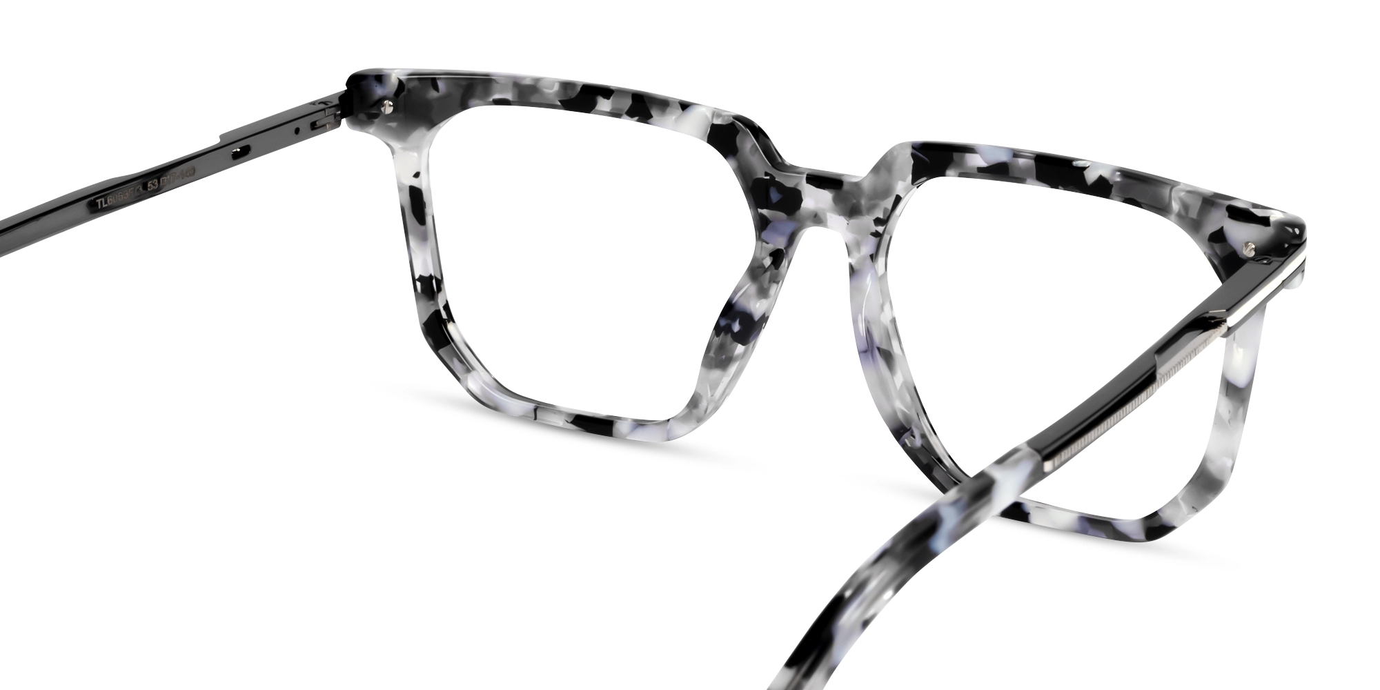 White Terrazzo square Geometric Full-Rim Glasses-5