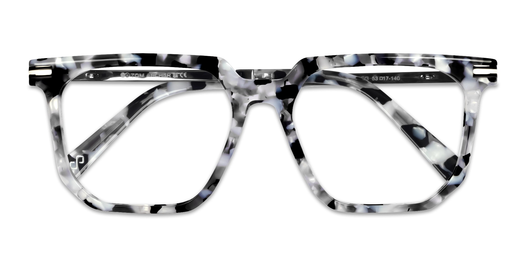 White Terrazzo square Geometric Full-Rim Glasses-6