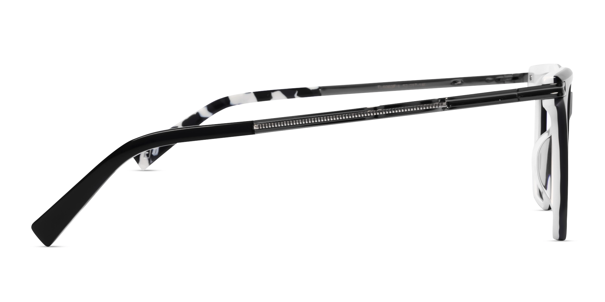 Black & White Square Geometric Full-Rim Glasses-4