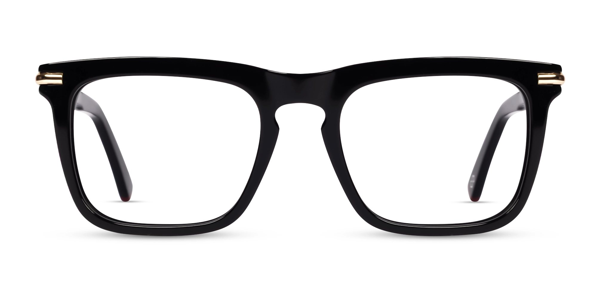 Black Square Full-Rim Keyhole Bridge Glasses-1
