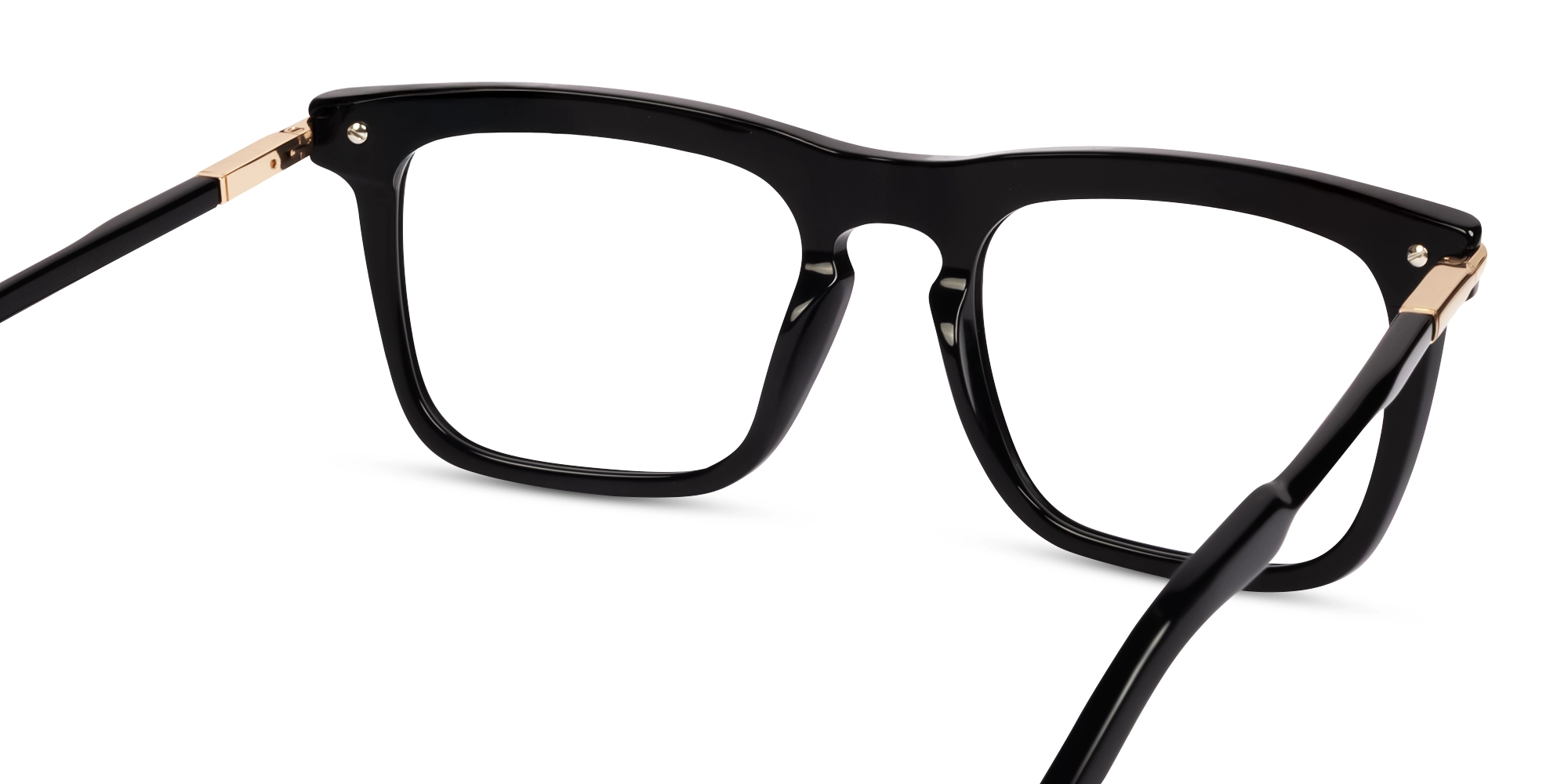 Black Square Full-Rim Keyhole Bridge Glasses-5