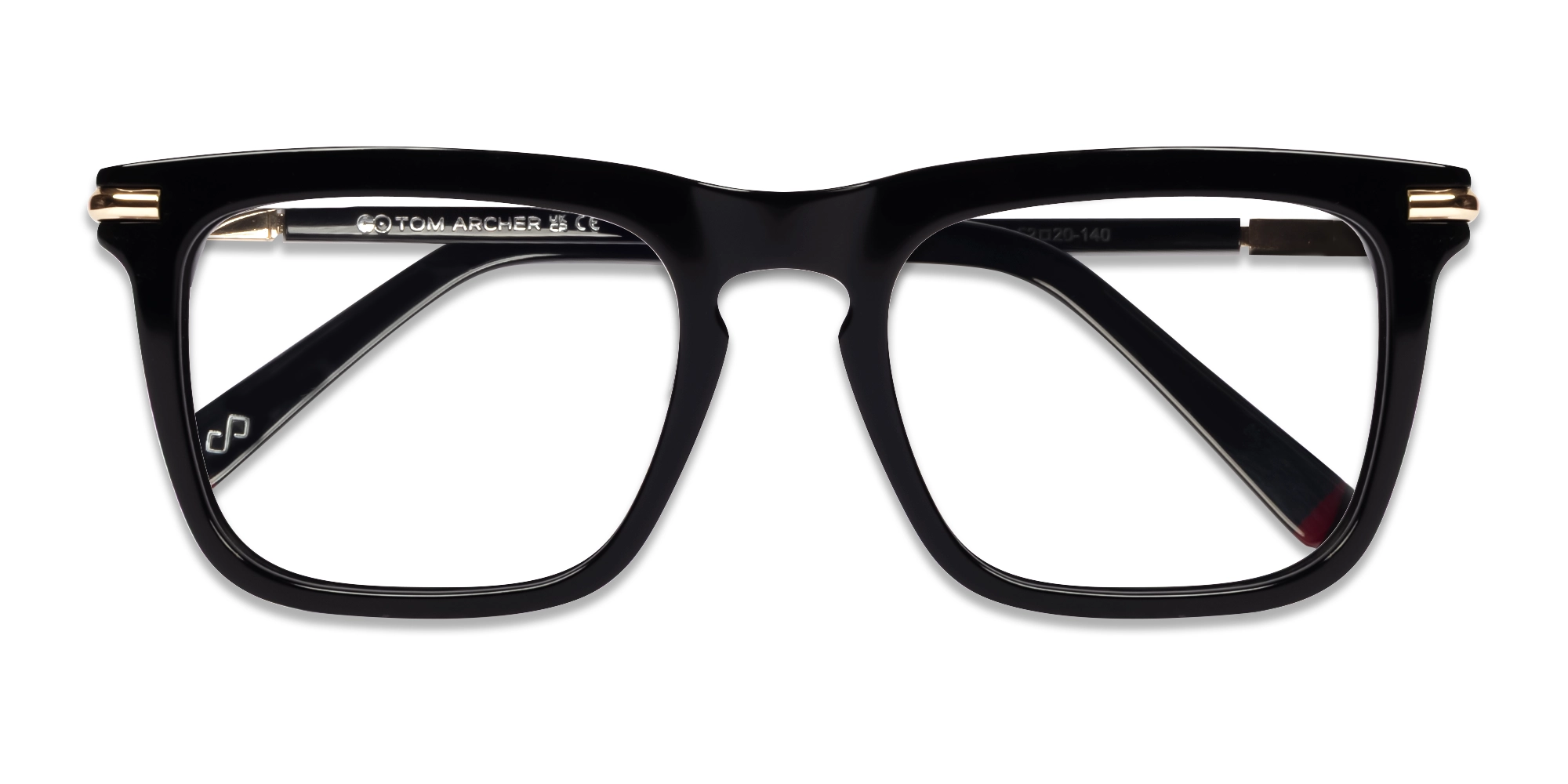 Black Square Full-Rim Keyhole Bridge Glasses-6
