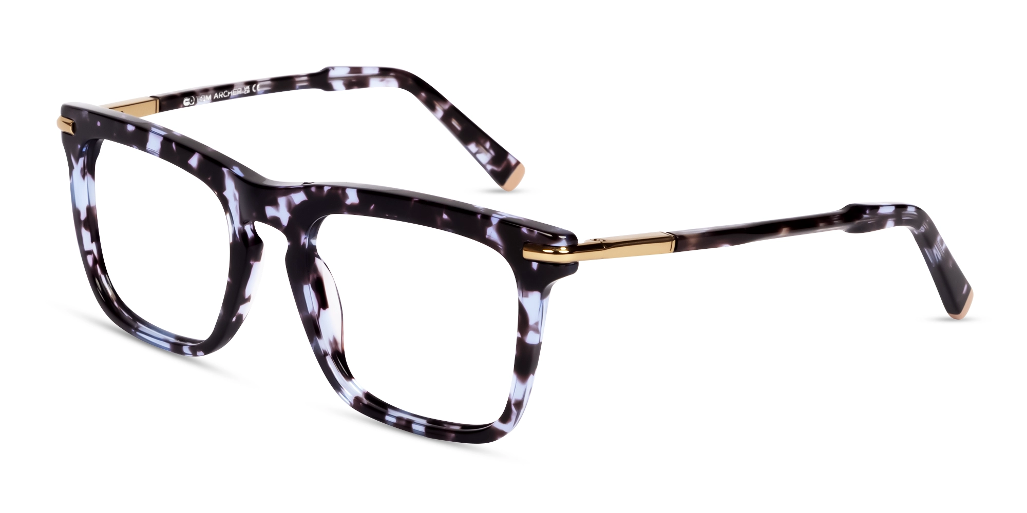 Brown Marble Spring Hinge Keyhole Bridge Glasses-3